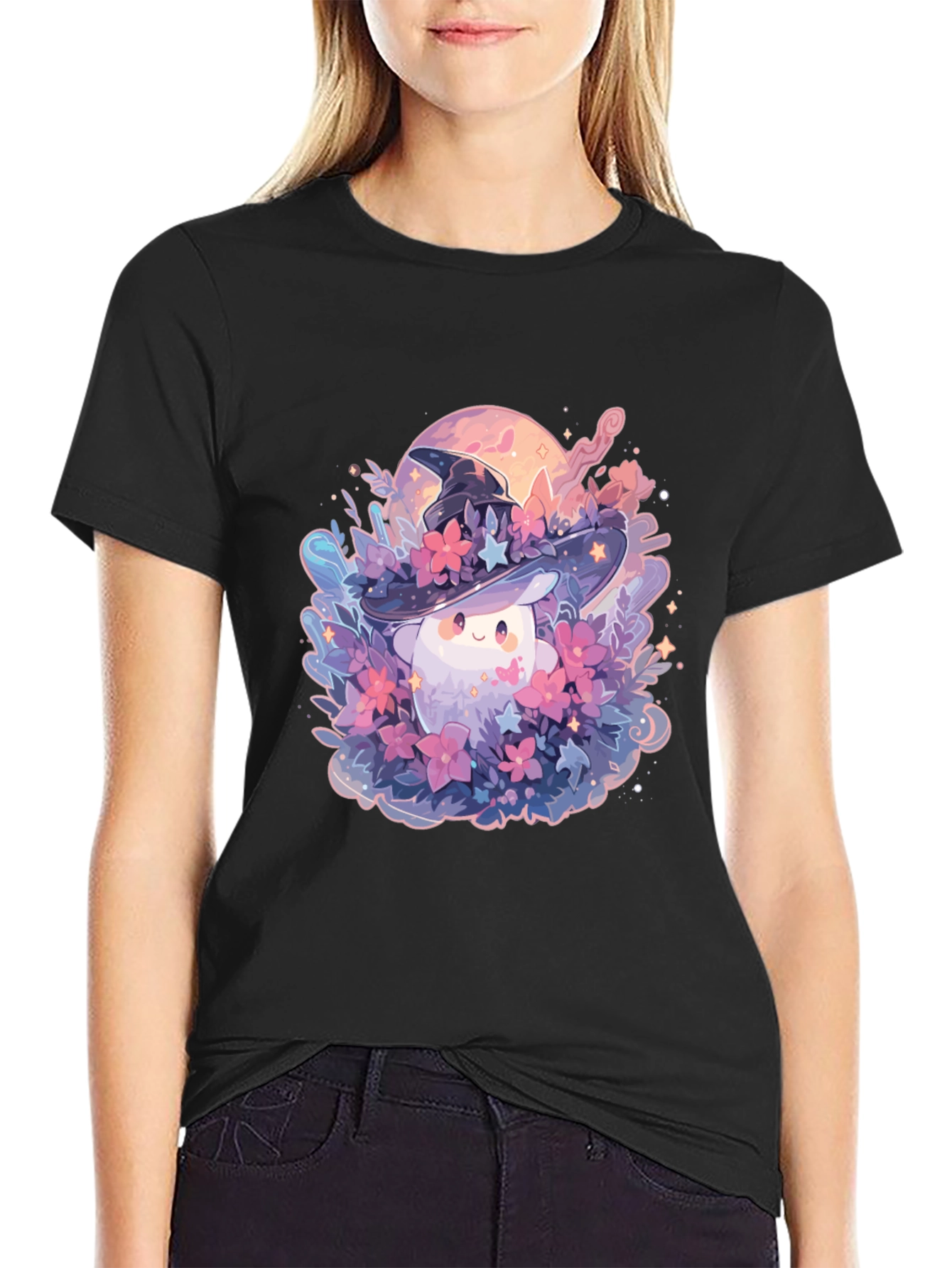 Mushroom Witch Graphic Tee - Unique Design