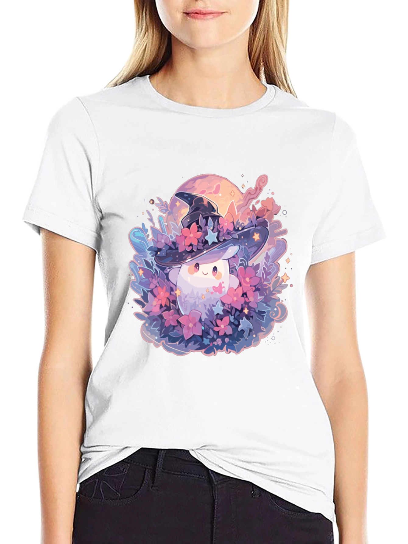 Mushroom Witch Graphic Tee - Unique Design