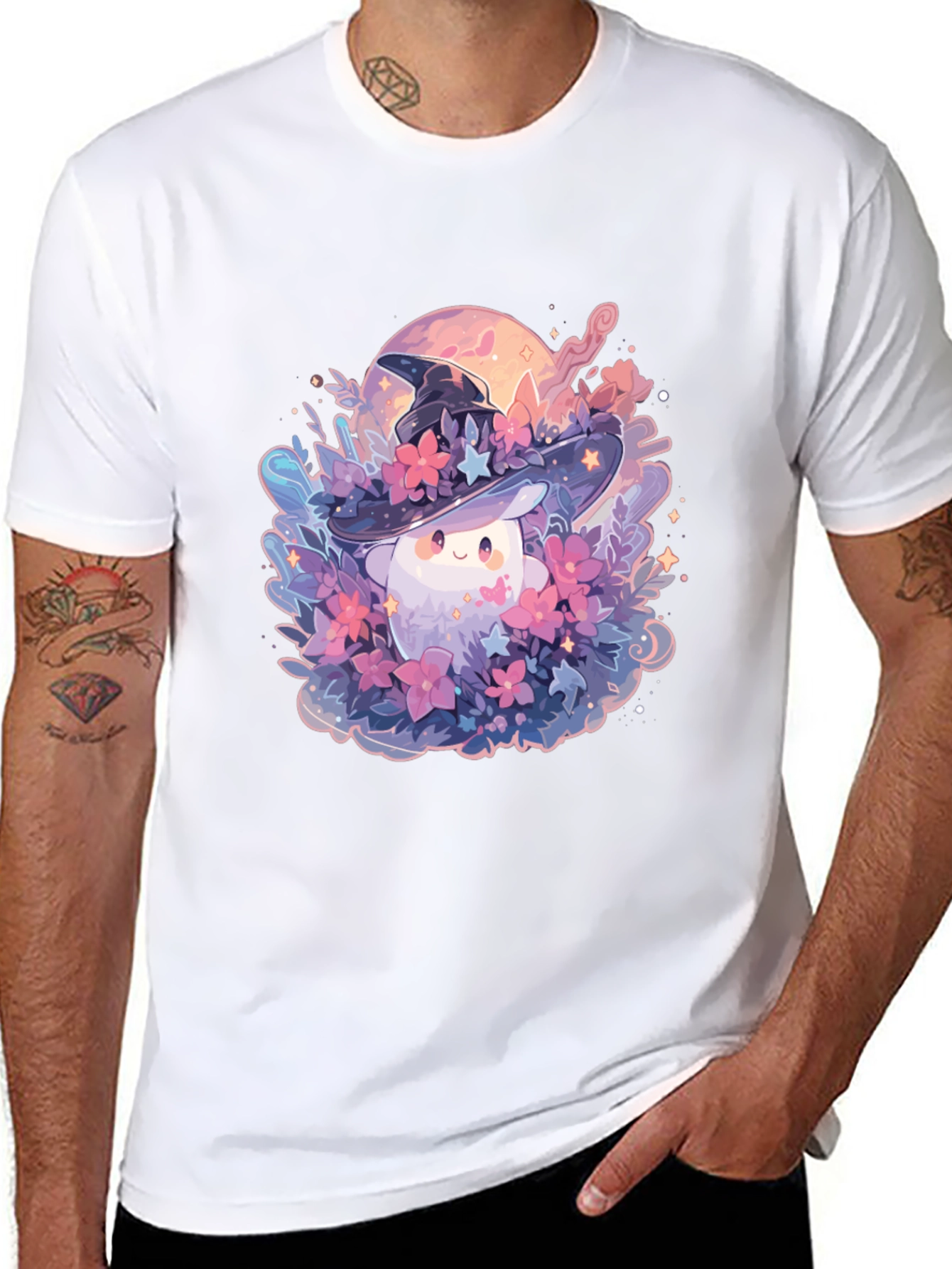 Mushroom Witch Graphic Tee - Unique Design