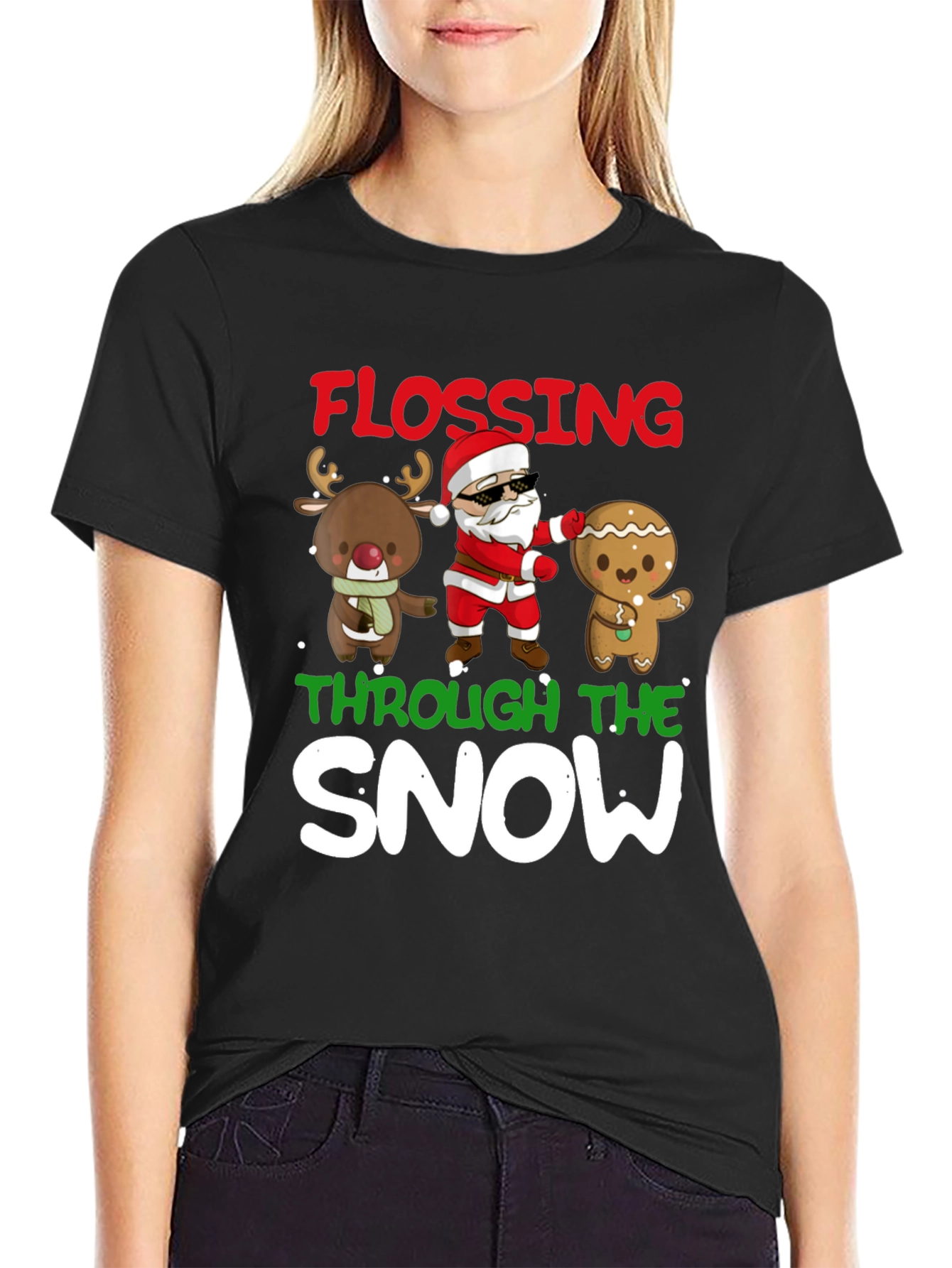 Flossing Through The Snow Holiday T-Shirt