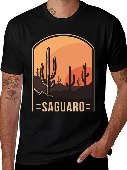Saguaro Desert Graphic Tee - Unisex Black T-Shirt