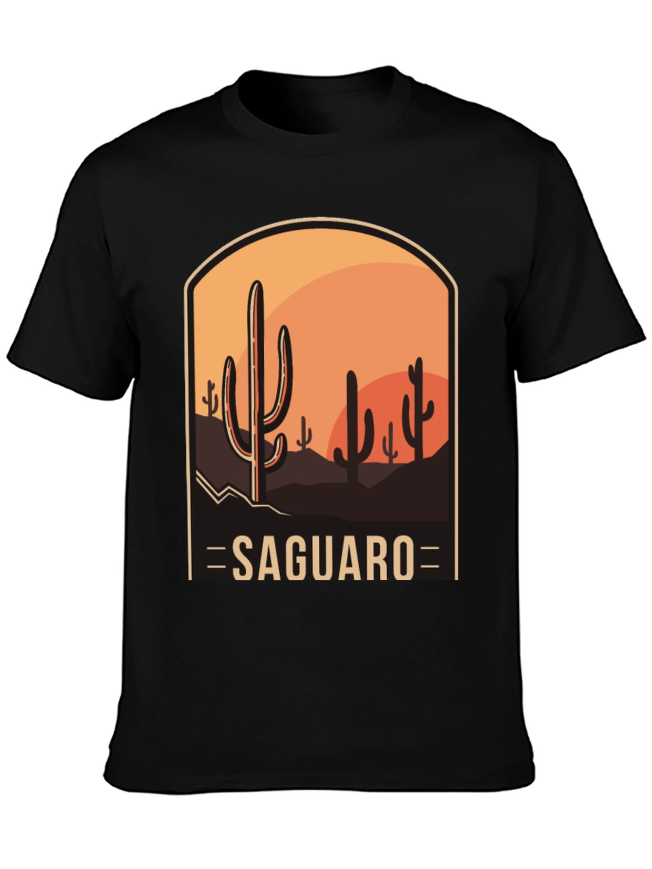 Saguaro Desert Graphic Tee - Unisex Black T-Shirt