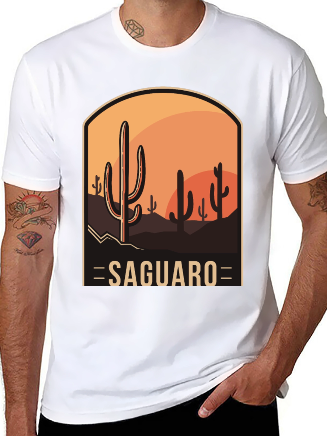 Saguaro Desert Graphic Tee - Unisex Black T-Shirt