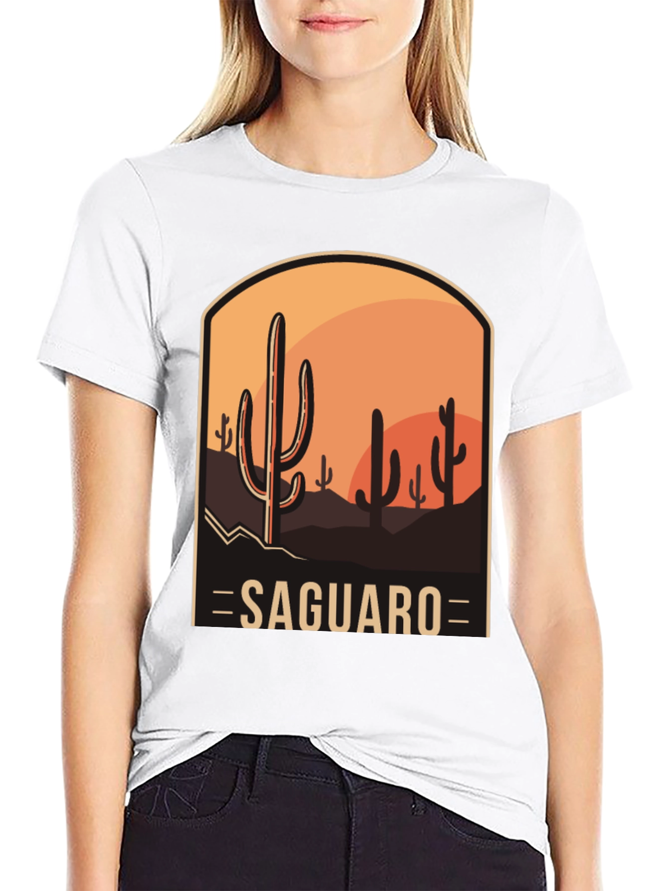 Saguaro Desert Graphic Tee - Unisex Black T-Shirt