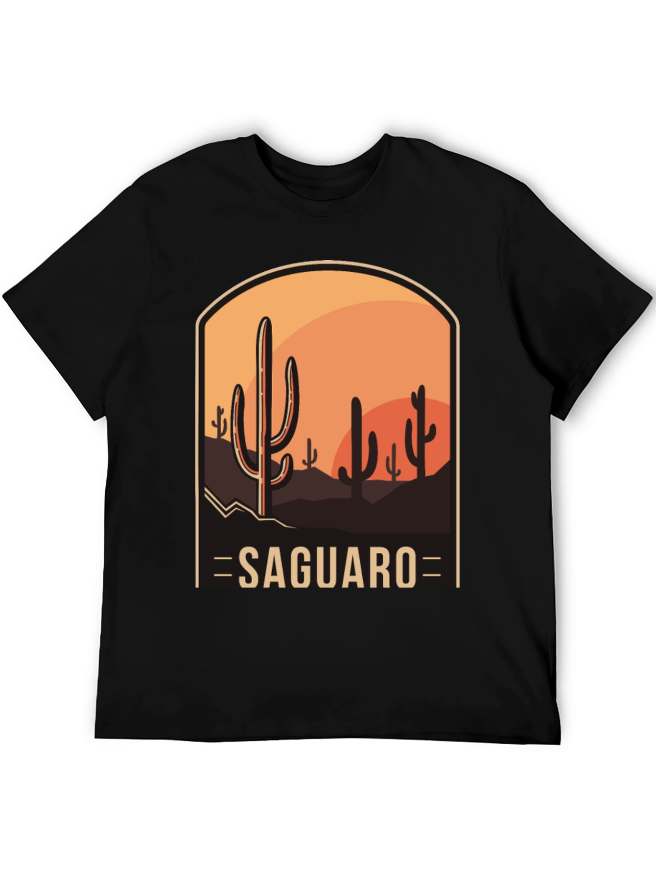 Saguaro Desert Graphic Tee - Unisex Black T-Shirt