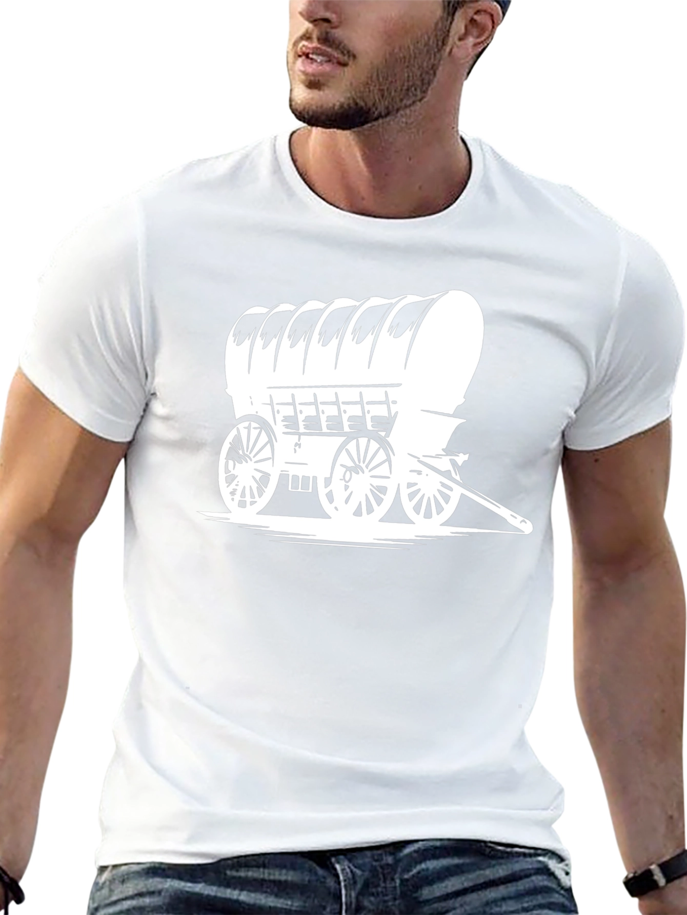Covered Wagon Graphic Tee - Black
