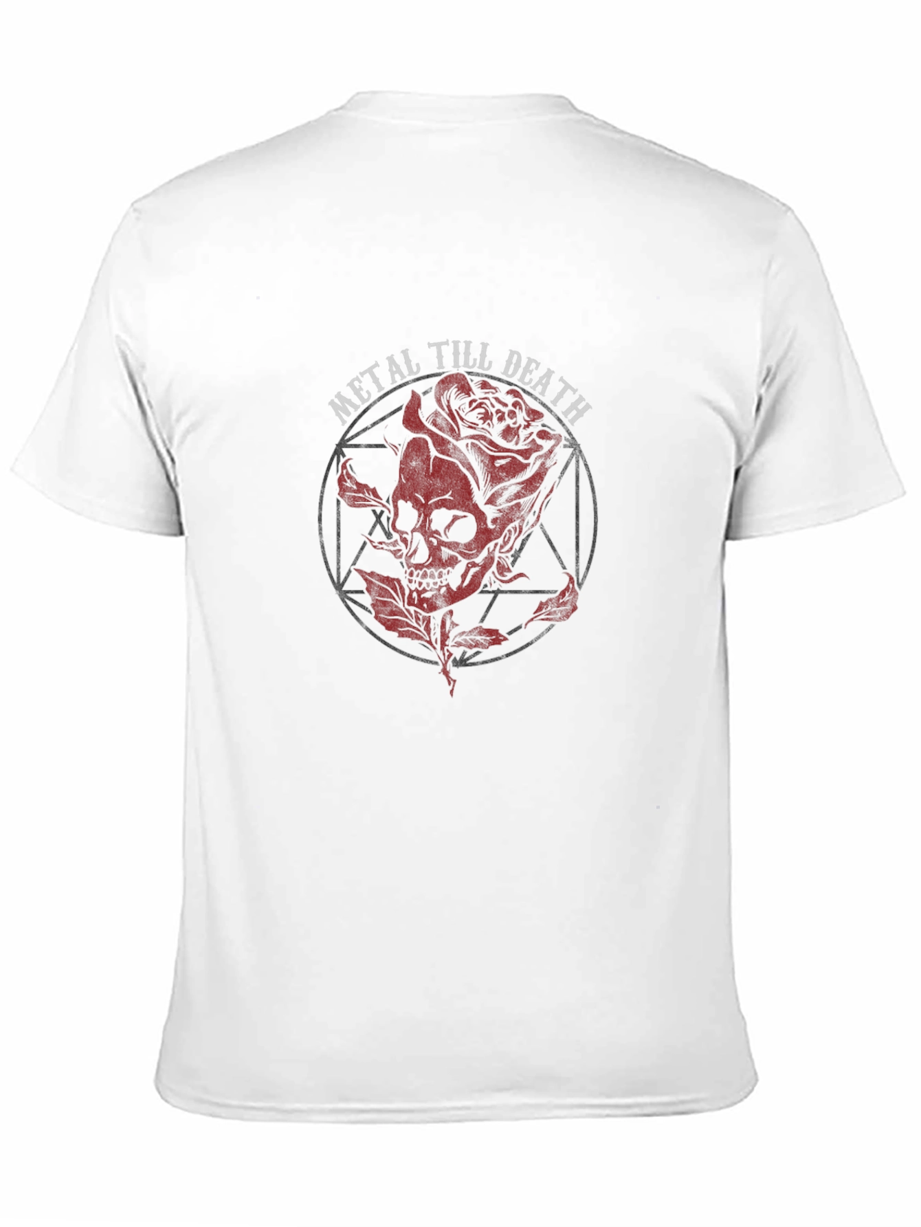 Metal Till Death Skull & Rose Graphic T-Shirt