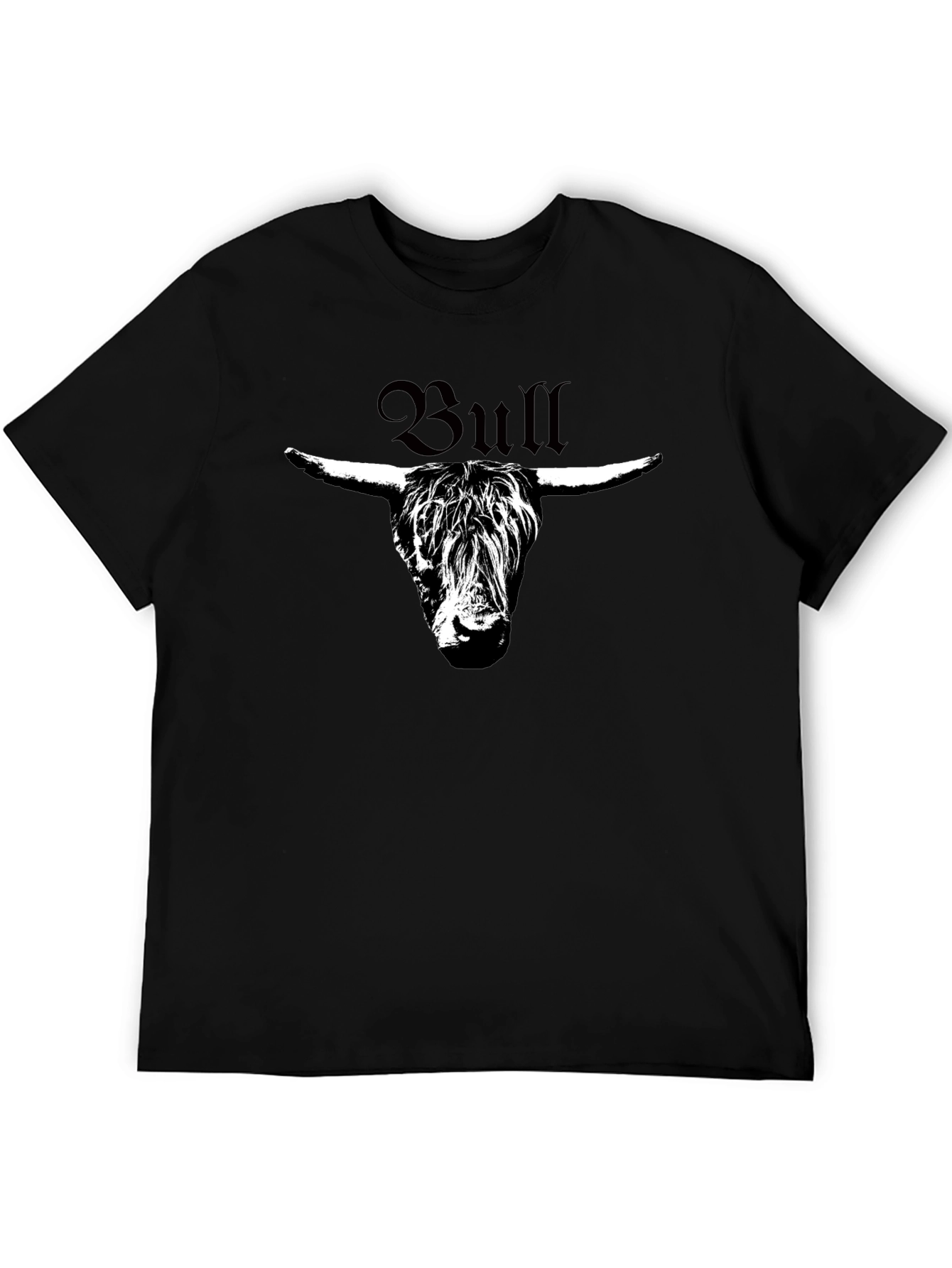 Bull Head Graphic Print Black T-Shirt