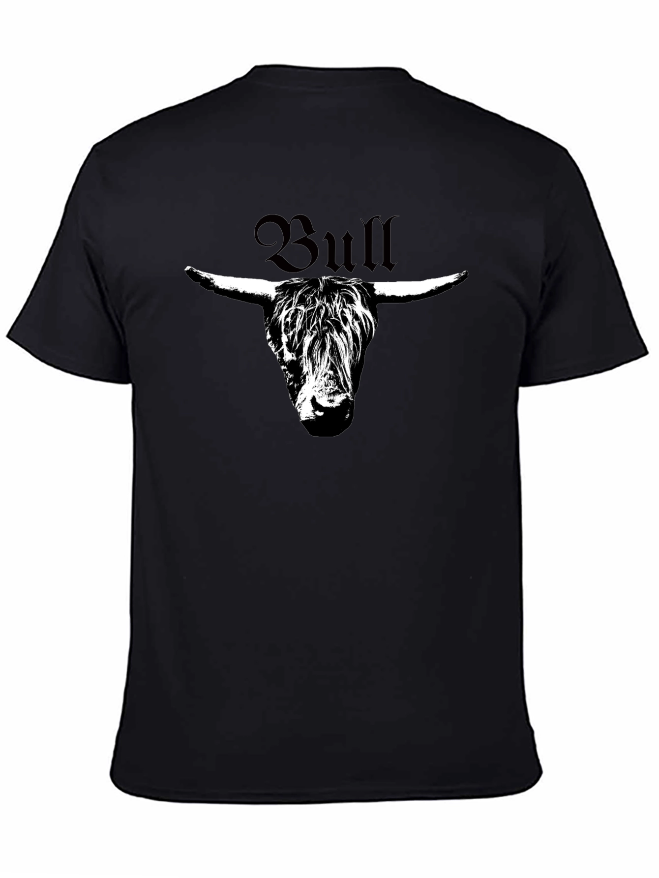 Bull Head Graphic Print Black T-Shirt