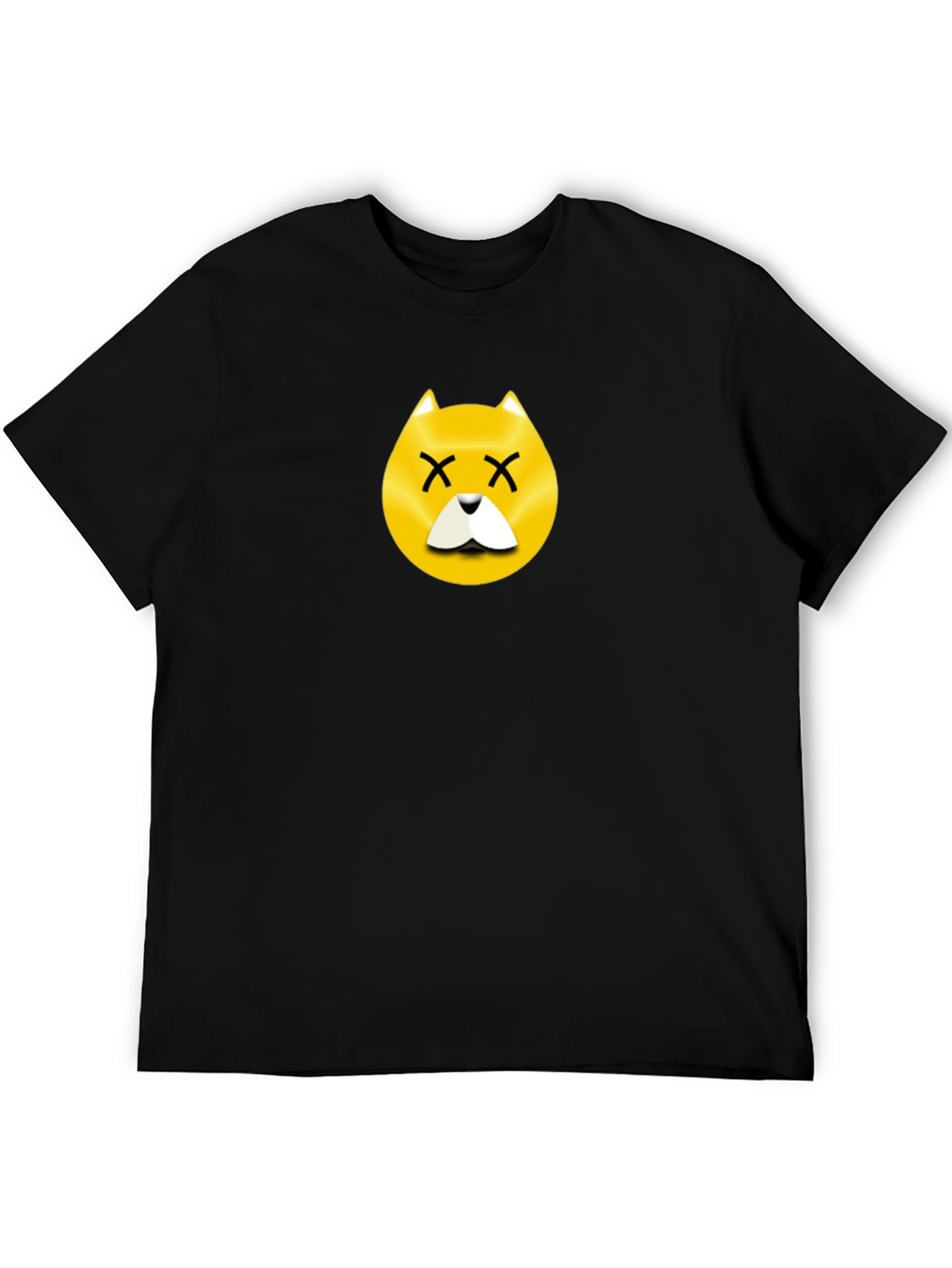 Dead Dog Emoji T-Shirt - Black Cotton