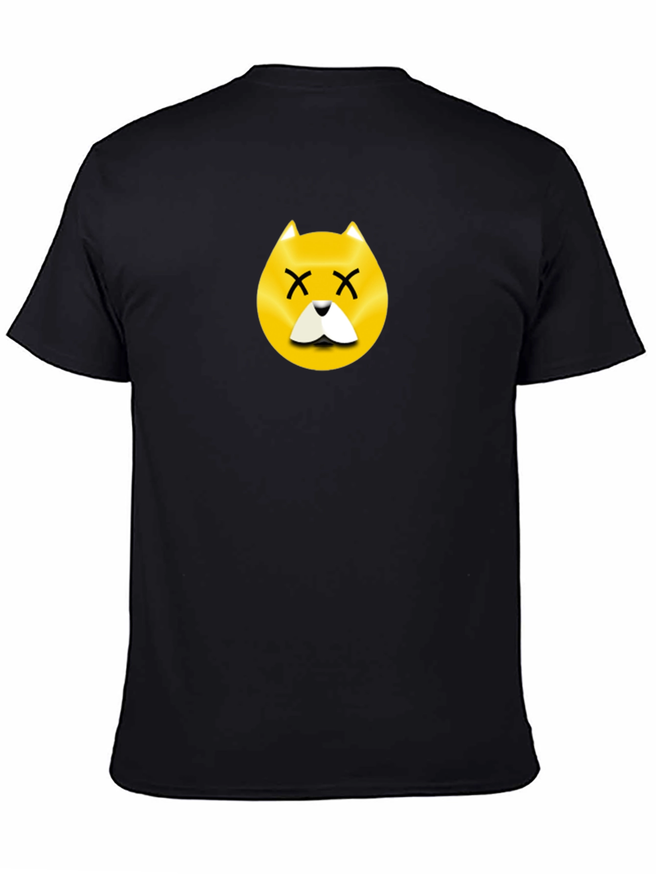 Dead Dog Emoji T-Shirt - Black Cotton