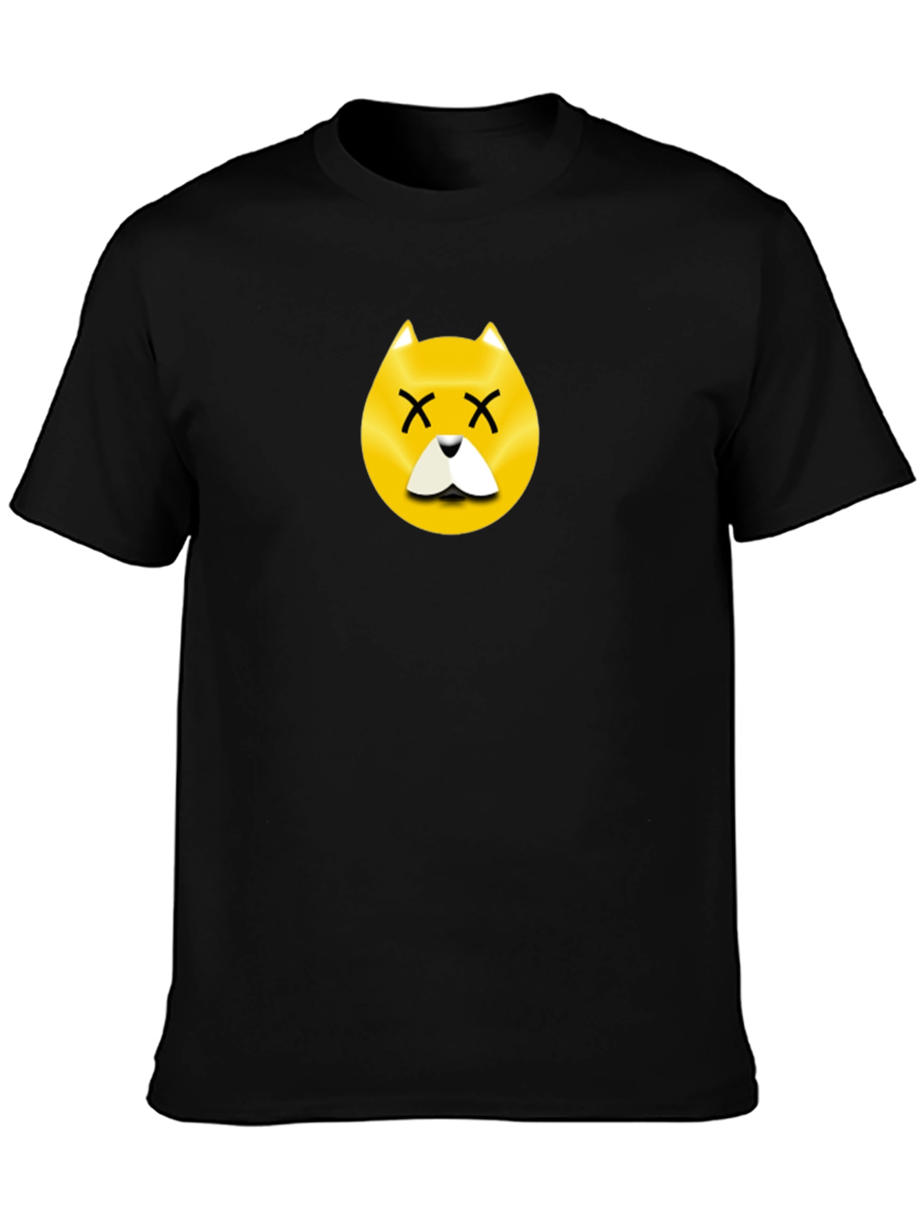 Dead Dog Emoji T-Shirt - Black Cotton