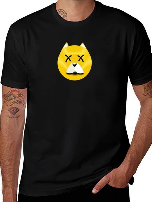 Dead Dog Emoji T-Shirt - Black Cotton