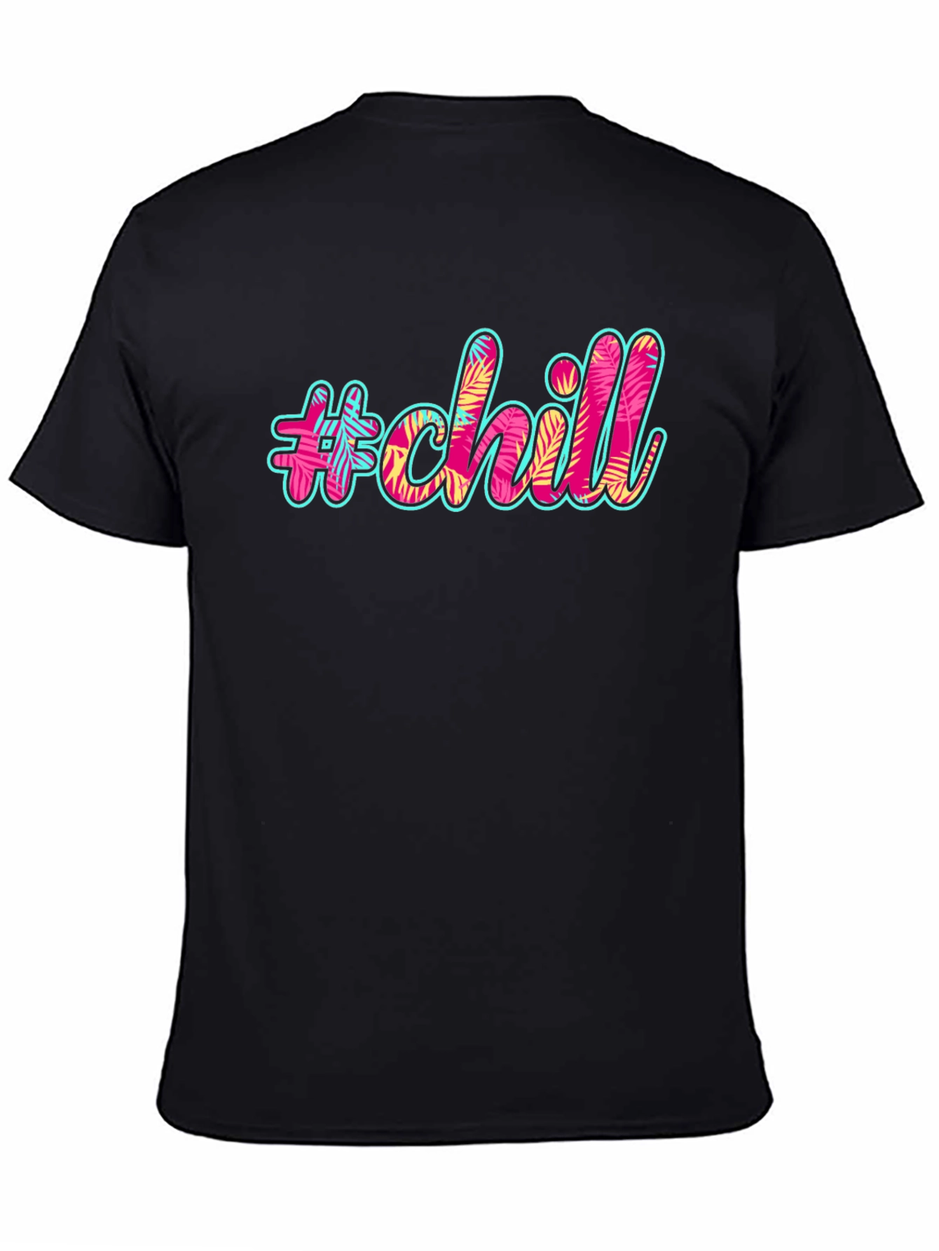 #chill Graphic Print Black T-Shirt