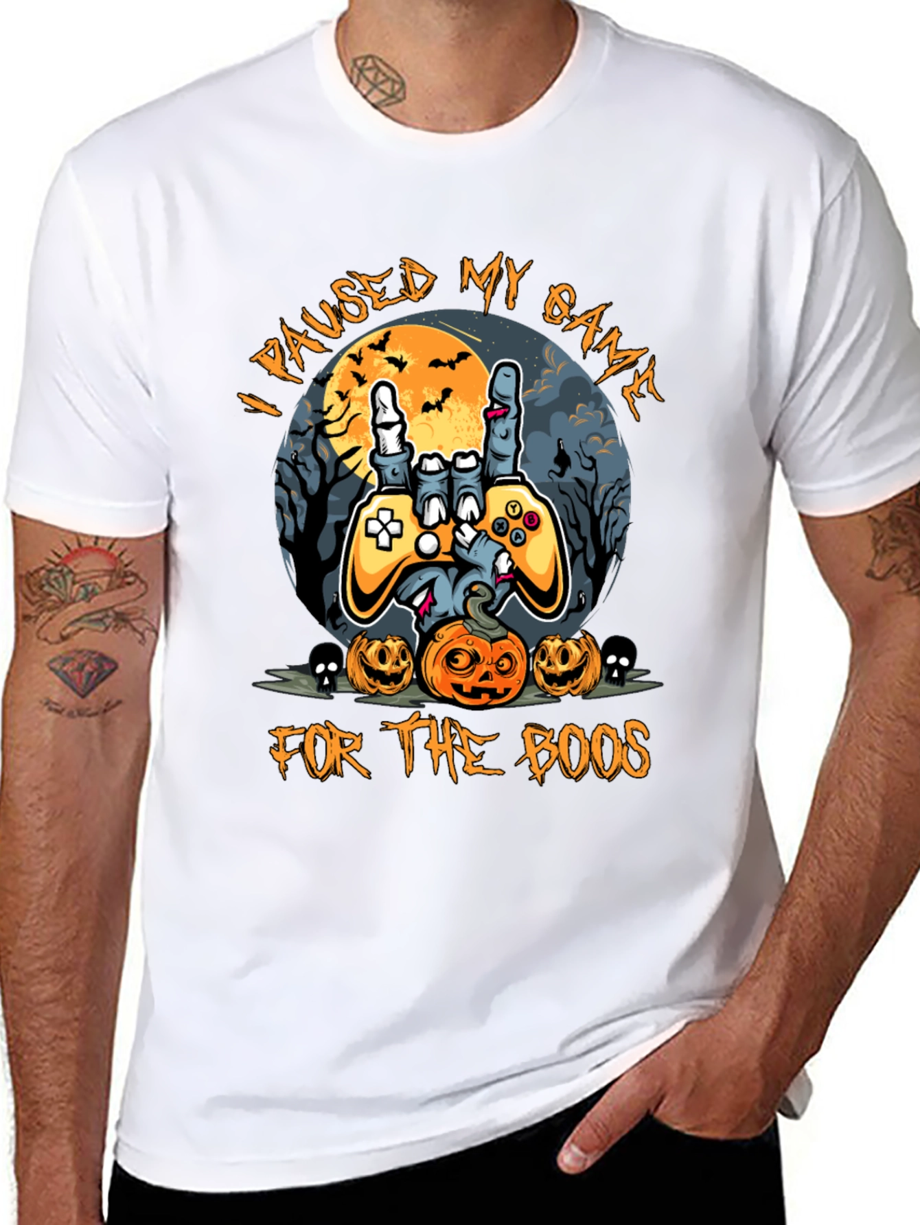 Halloween Gamer T-Shirt - Paused My Game