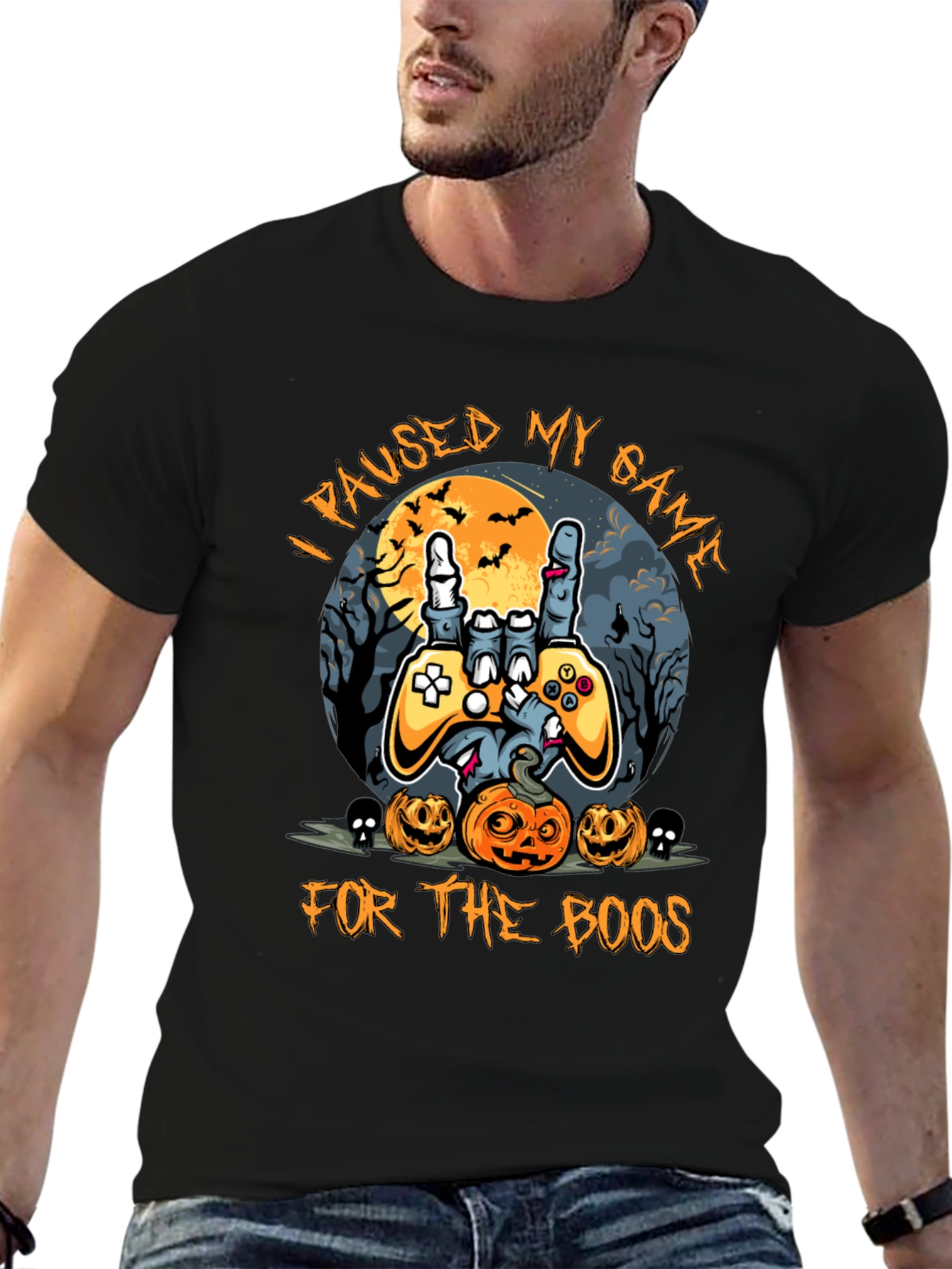 Halloween Gamer T-Shirt - Paused My Game