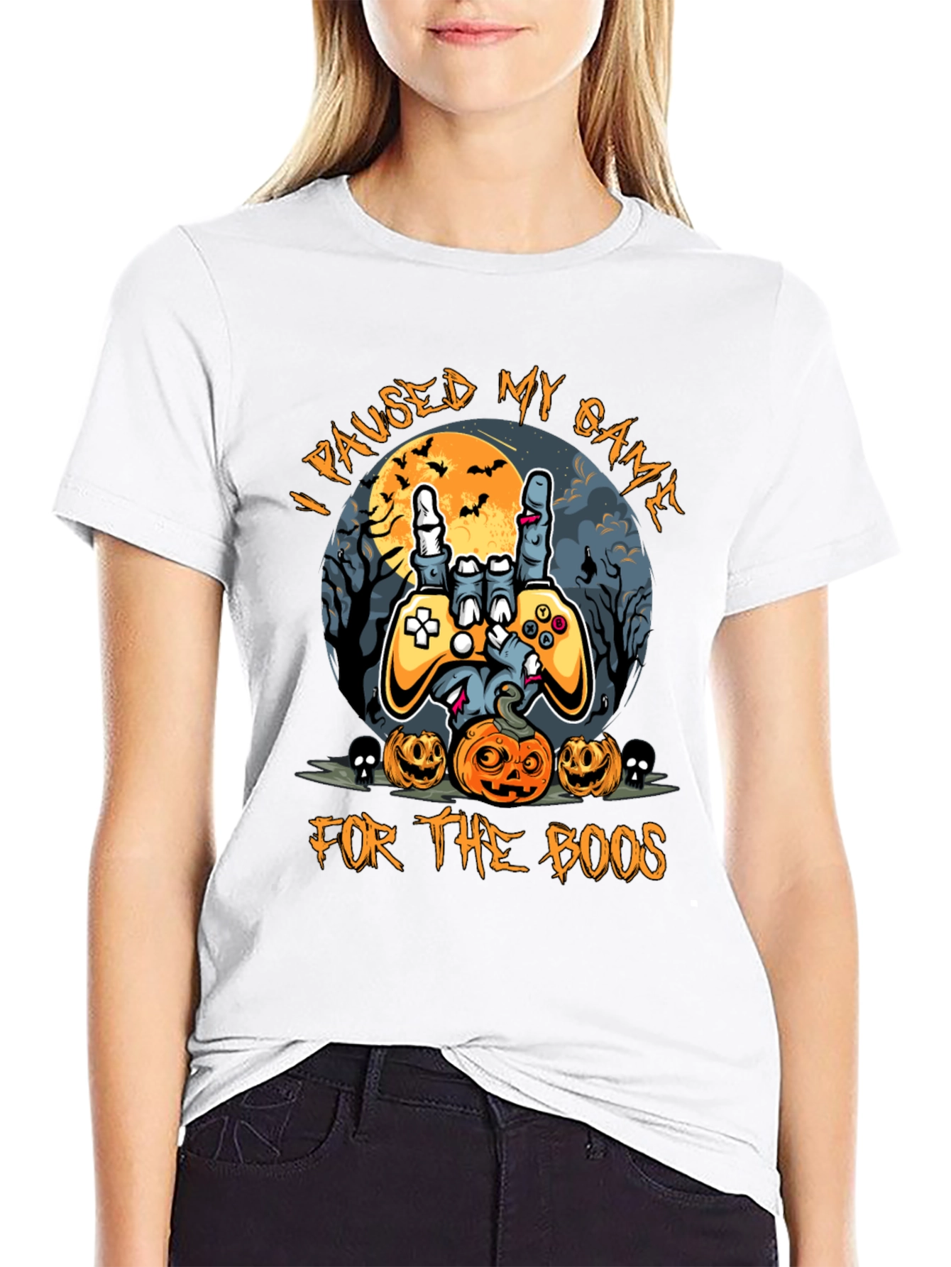 Halloween Gamer T-Shirt - Paused My Game