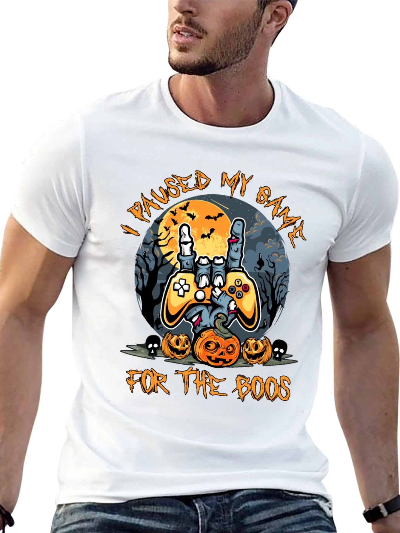 Halloween Gamer T-Shirt - Paused My Game