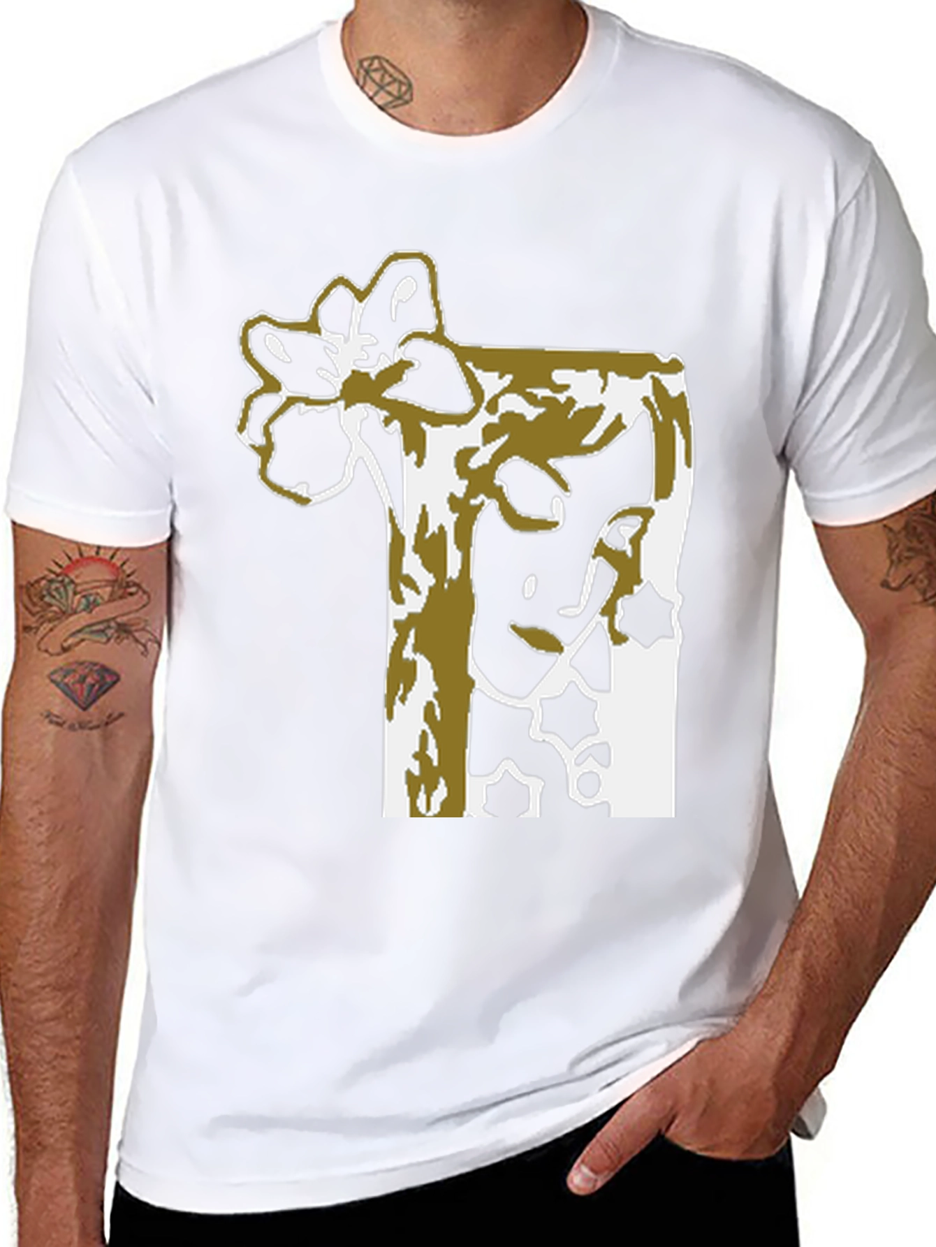 Abstract Floral Graphic Tee - Black Unisex