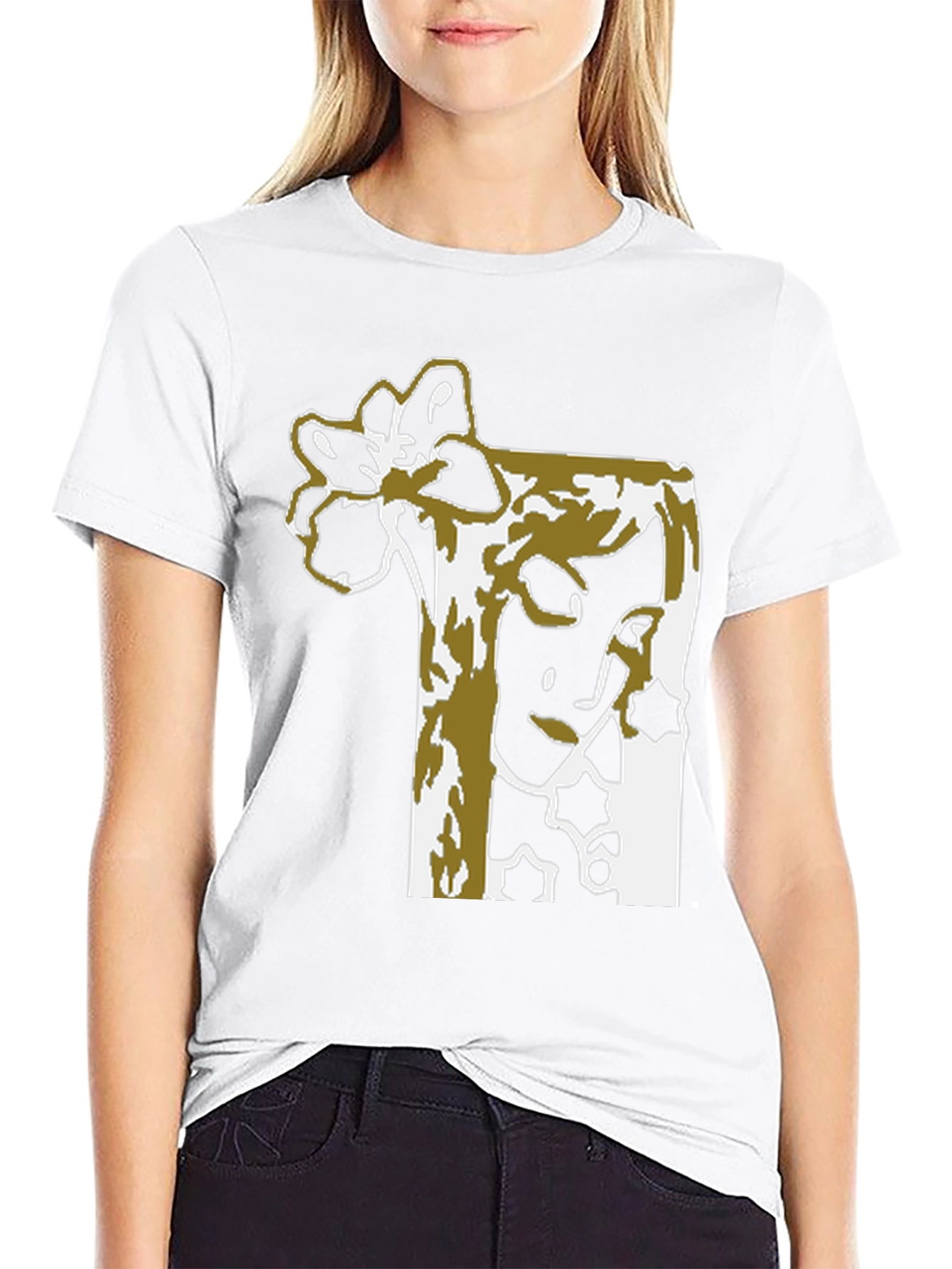 Abstract Floral Graphic Tee - Black Unisex