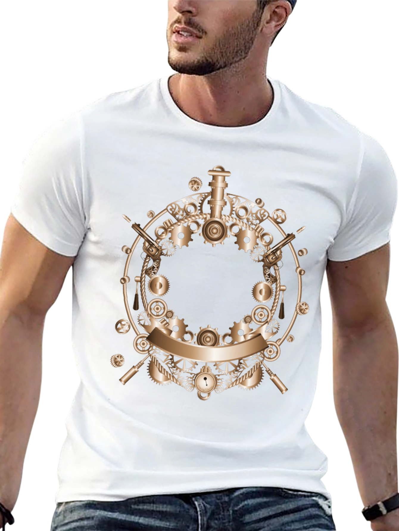 Steampunk Gears Graphic T-Shirt - Unique Design
