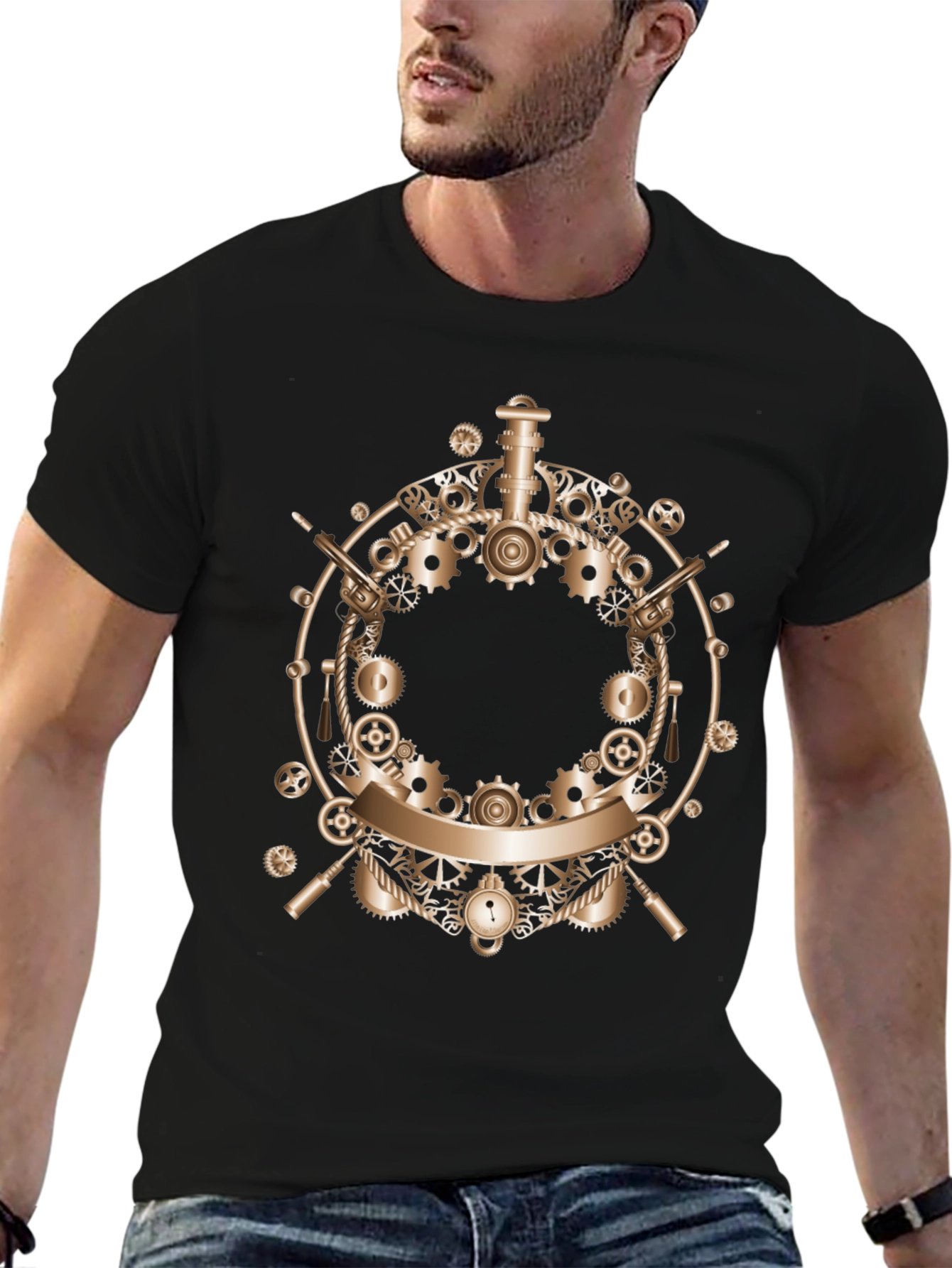 Steampunk Gears Graphic T-Shirt - Unique Design