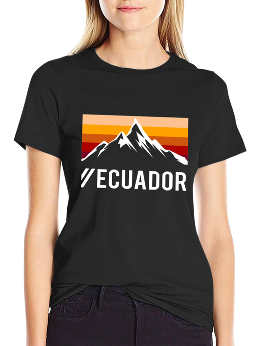 Ecuador Mountain Graphic Tee - Retro Style