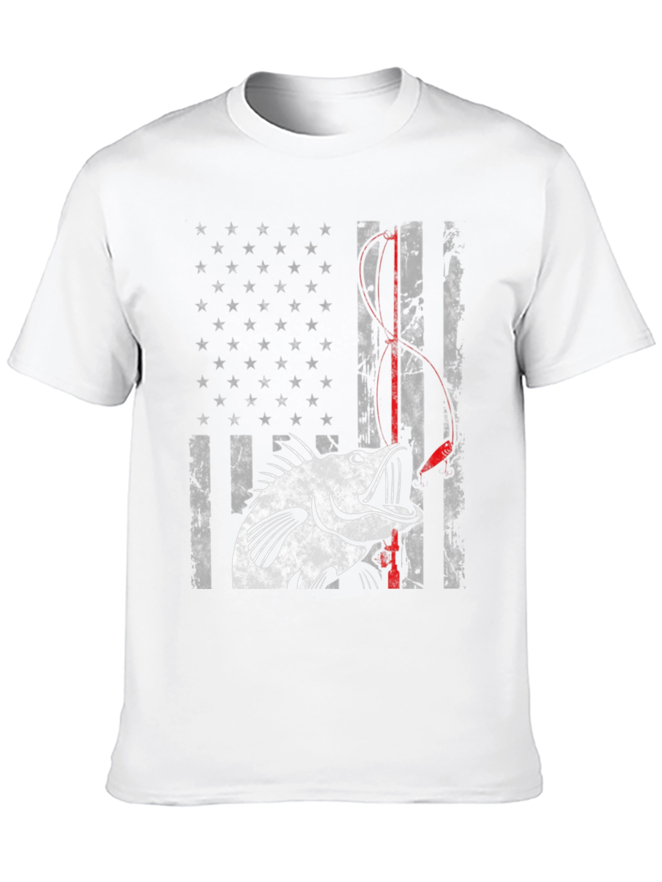 Bass Fishing American Flag Graphic Tee