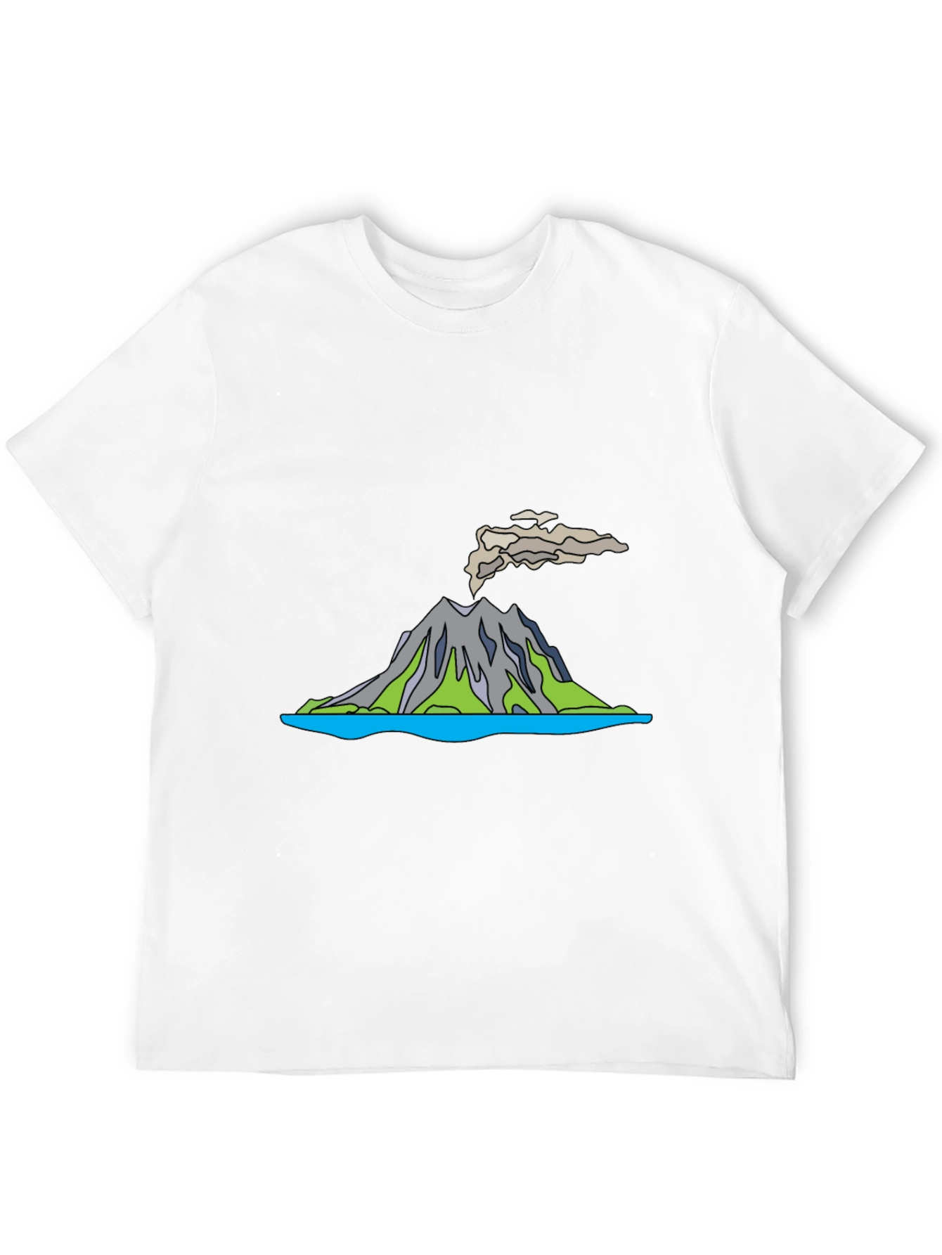 Volcano T-Shirt - Black Crew Neck