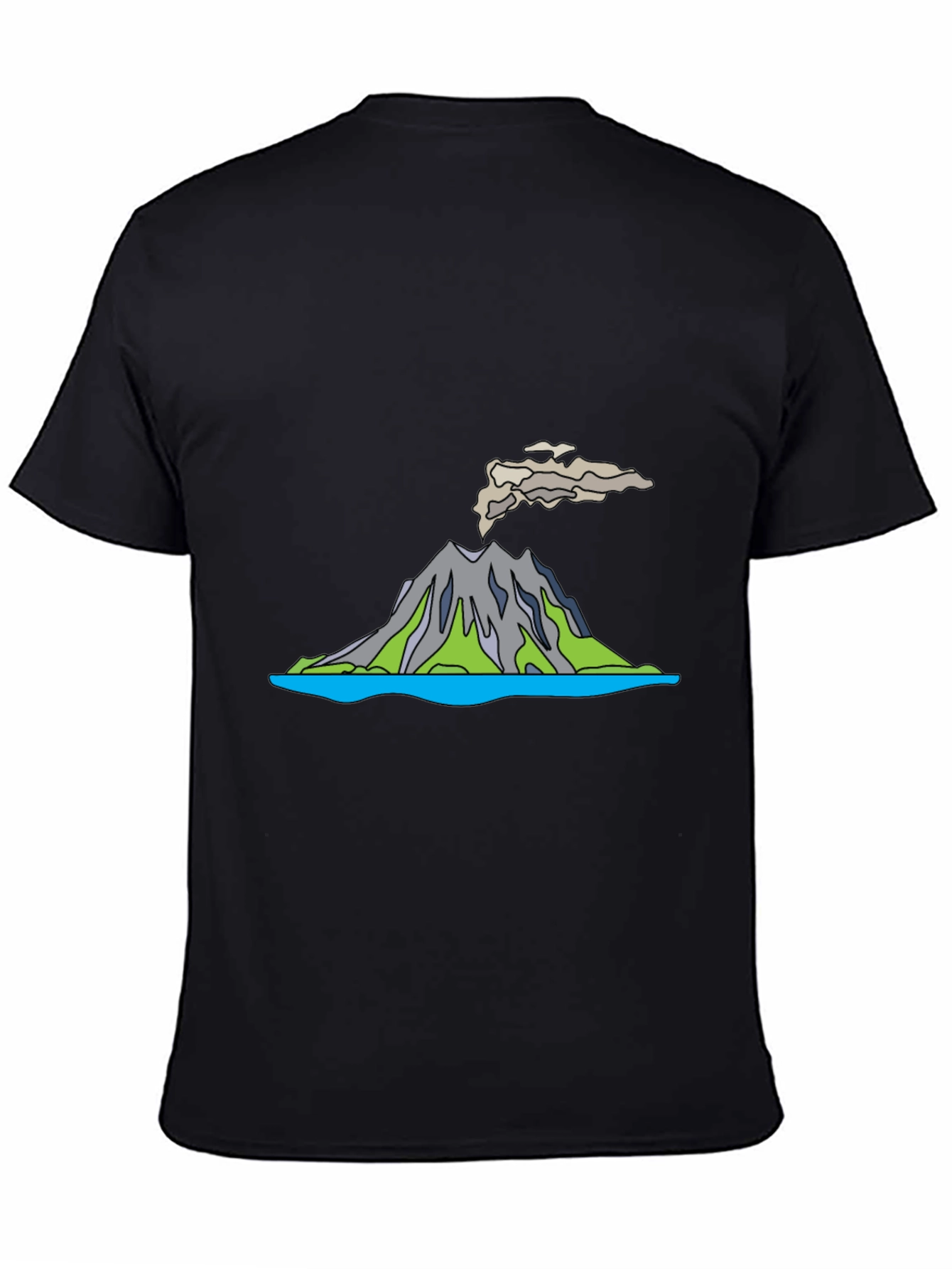 Volcano T-Shirt - Black Crew Neck