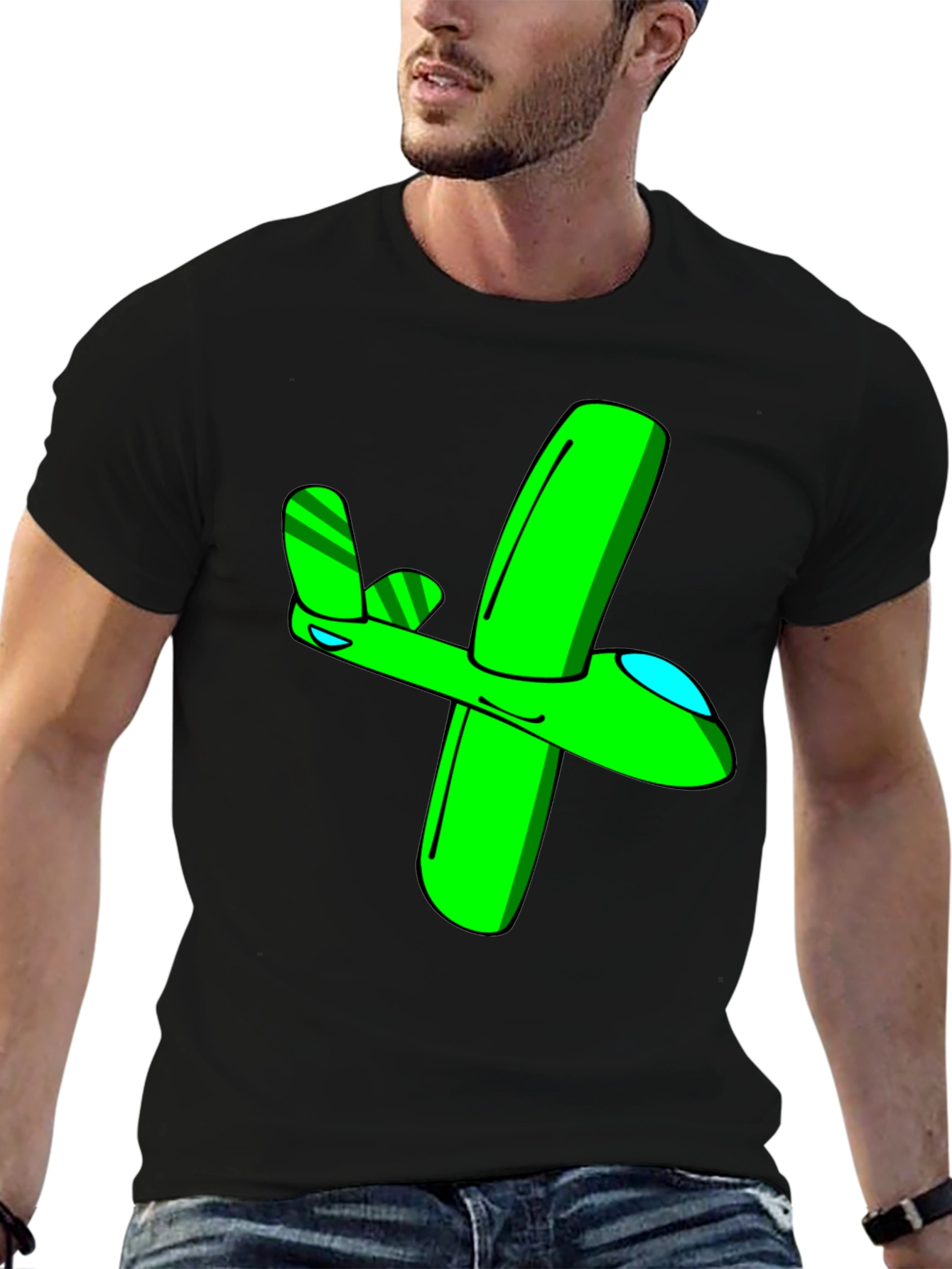 Green Airplane Graphic Tee