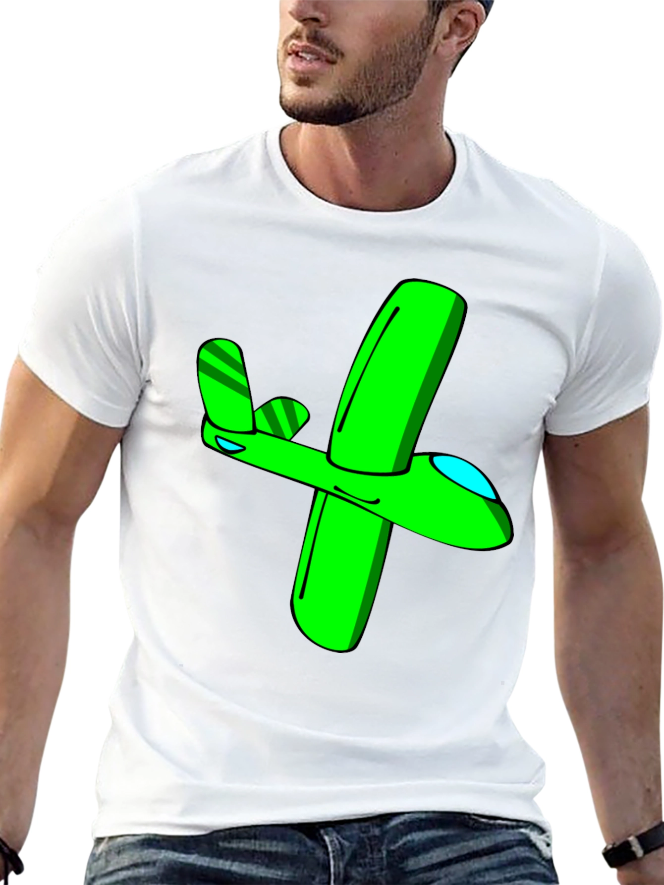 Green Airplane Graphic Tee