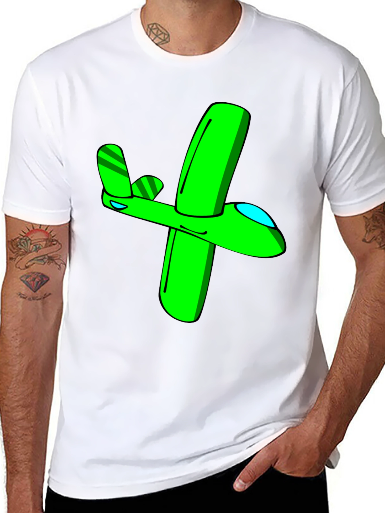 Green Airplane Graphic Tee