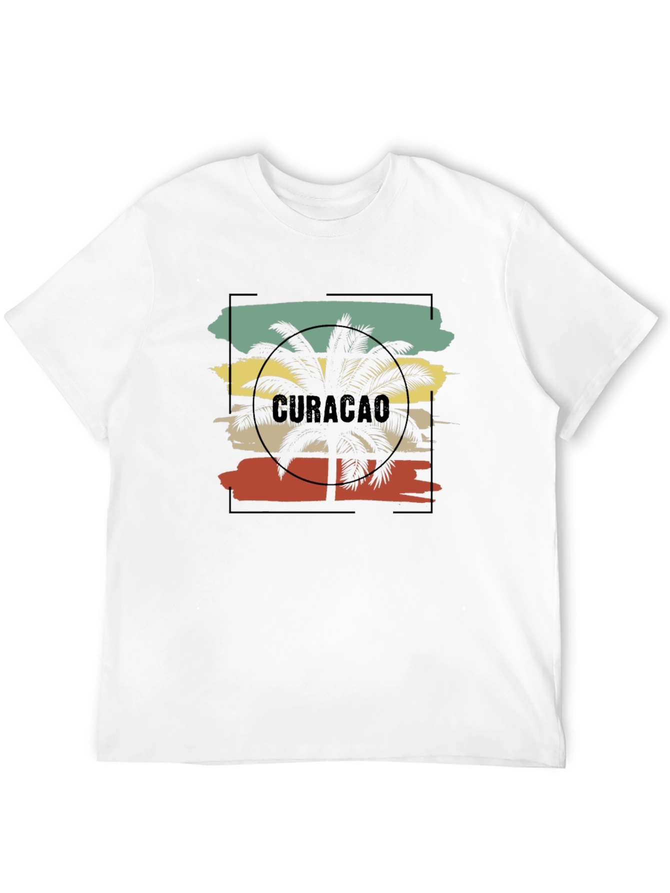 Curacao Palm Tree Graphic Tee - Island Vibes T-Shirt