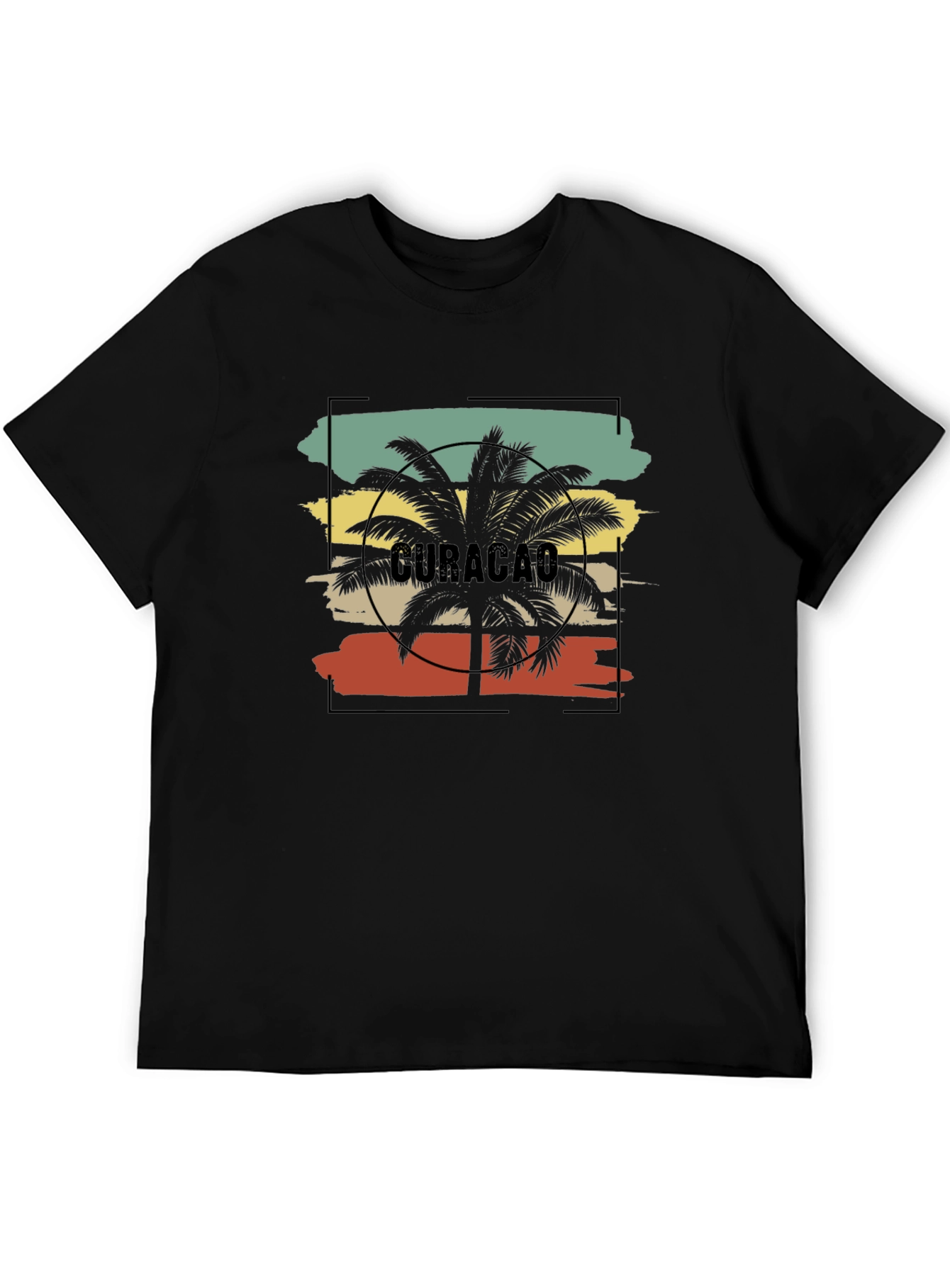 Curacao Palm Tree Graphic Tee - Island Vibes T-Shirt