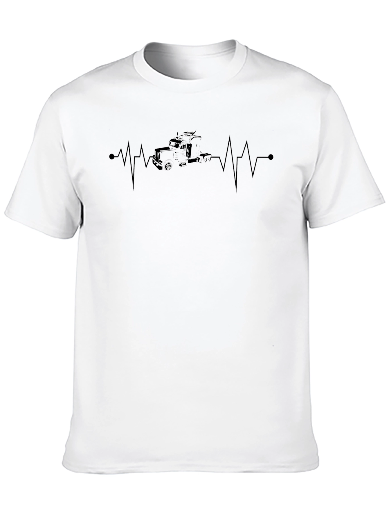 Truck Heartbeat T-Shirt - Black Cotton Tee