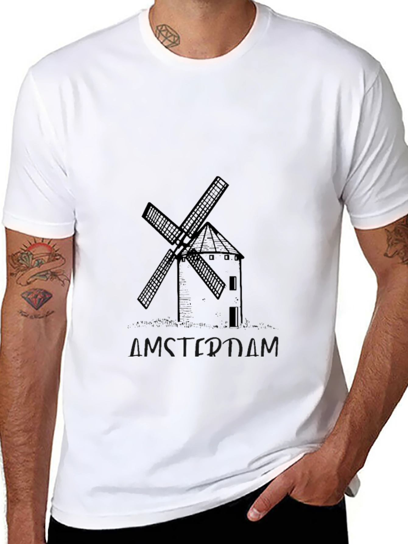 Amsterdam Windmill Graphic T-Shirt