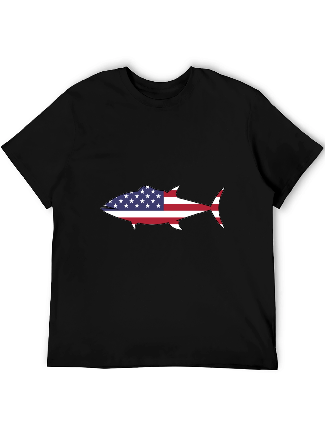 American Flag Tuna Graphic Tee - Black
