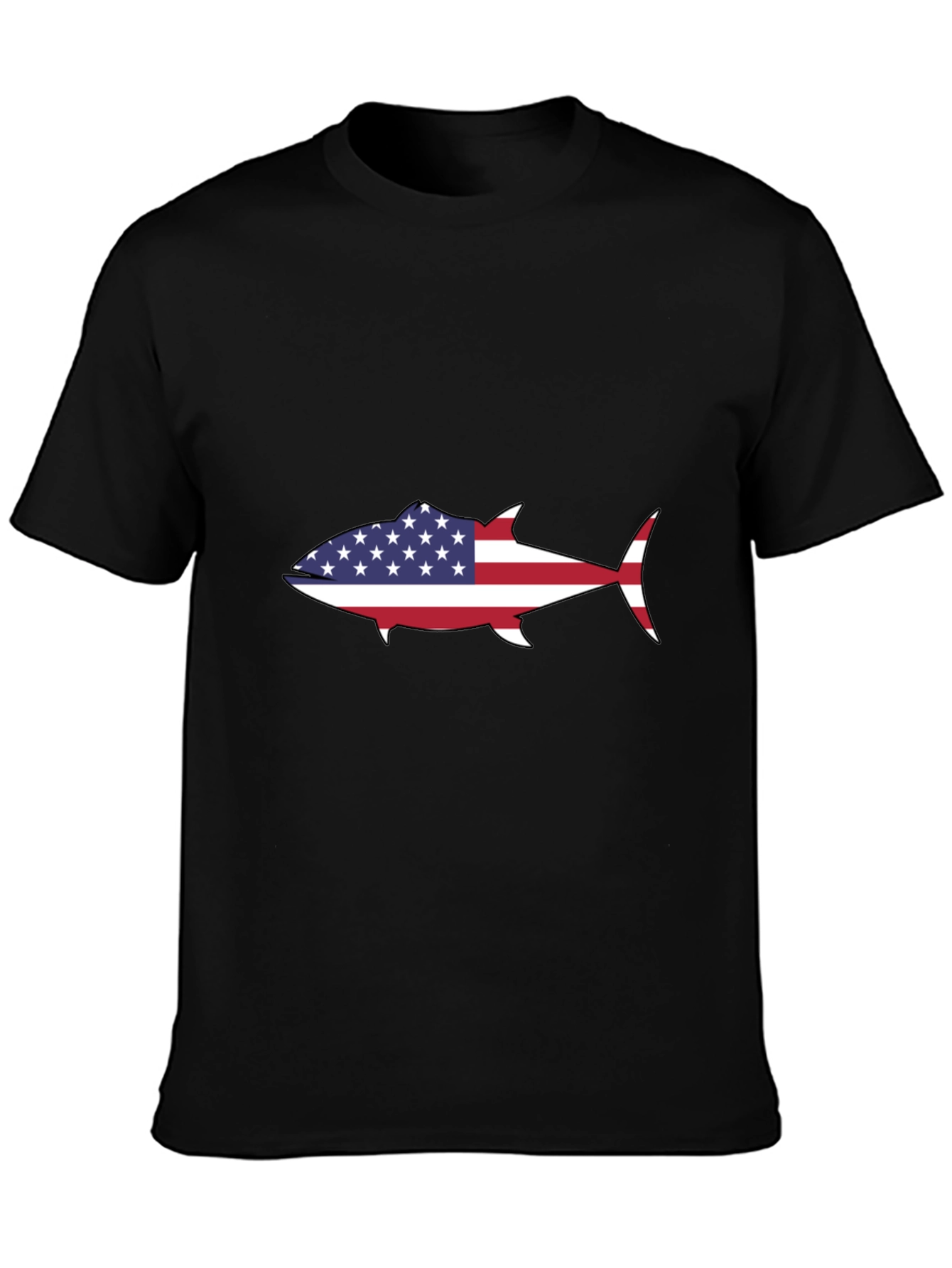 American Flag Tuna Graphic Tee - Black