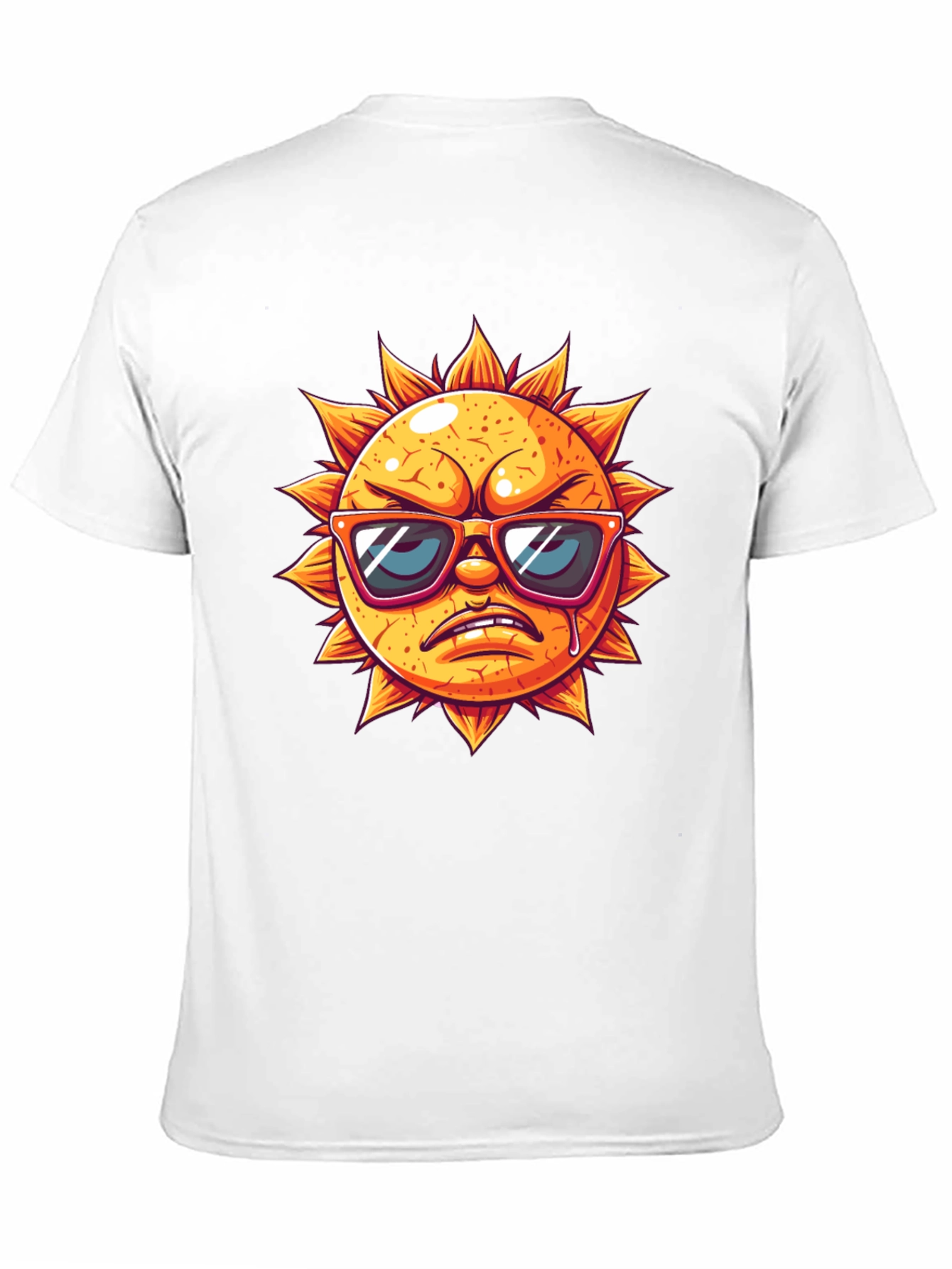 Angry Sun Graphic Tee - Black Cotton T-Shirt