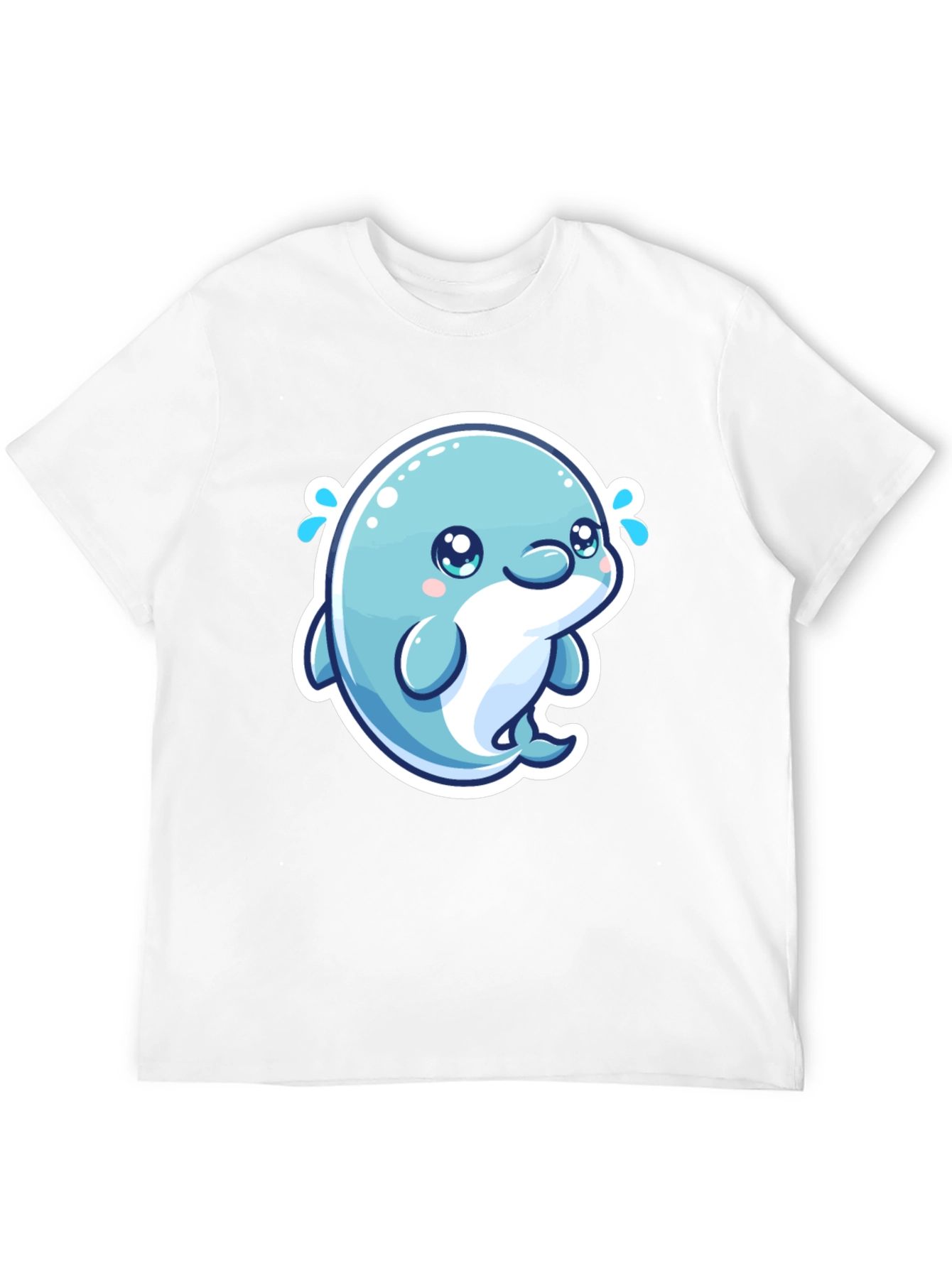 Cute Dolphin Graphic Tee - Soft Cotton Black T-Shirt