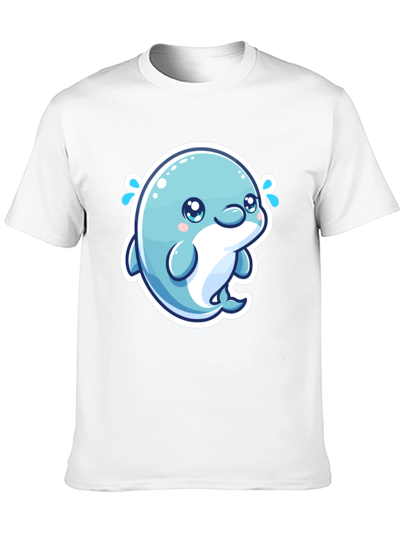 Cute Dolphin Graphic Tee - Soft Cotton Black T-Shirt