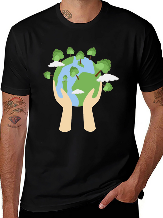 Eco-Friendly World Graphic Black T-Shirt