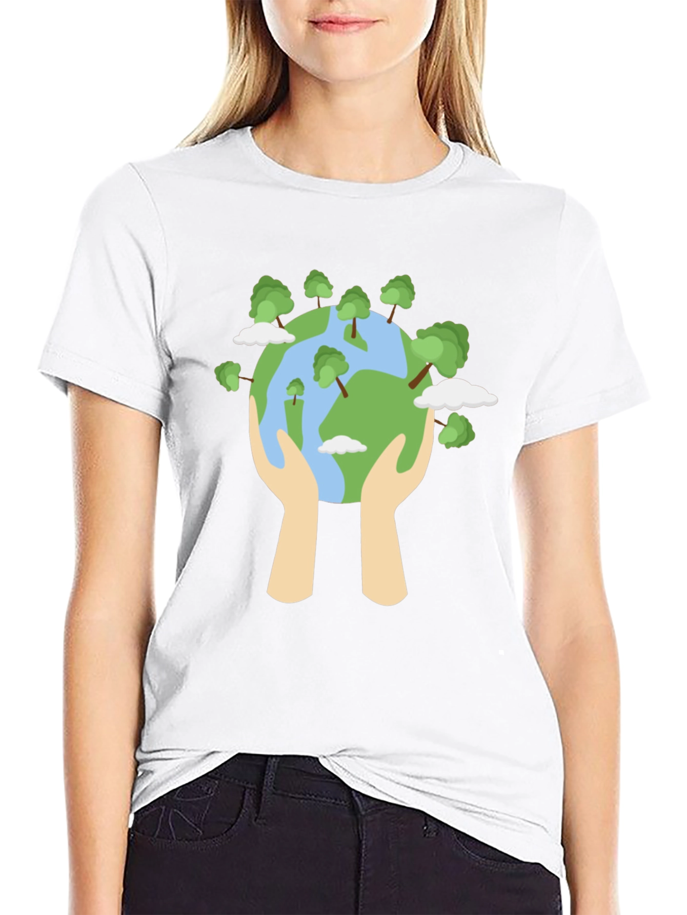 Eco-Friendly World Graphic Black T-Shirt
