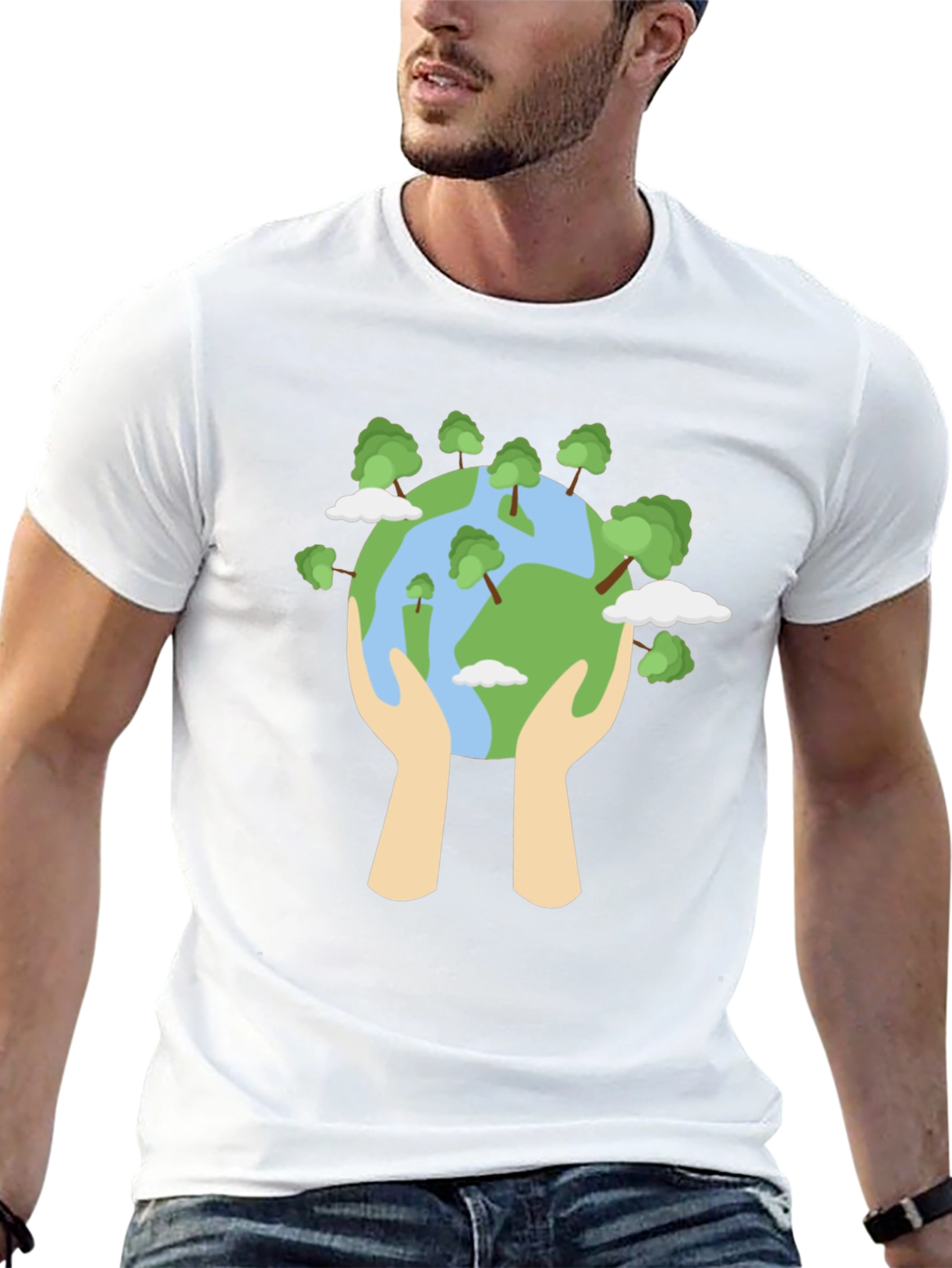 Eco-Friendly World Graphic Black T-Shirt