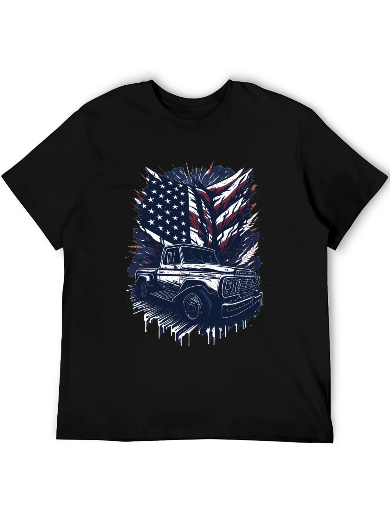 American Flag Truck Graphic T-Shirt
