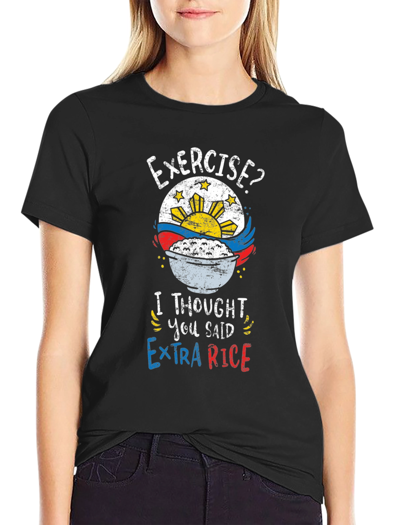 Exercise? Extra Rice Funny T-Shirt