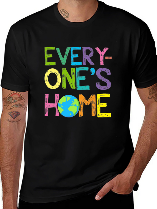 Everyones Home Earth T-Shirt - Black Cotton Tee
