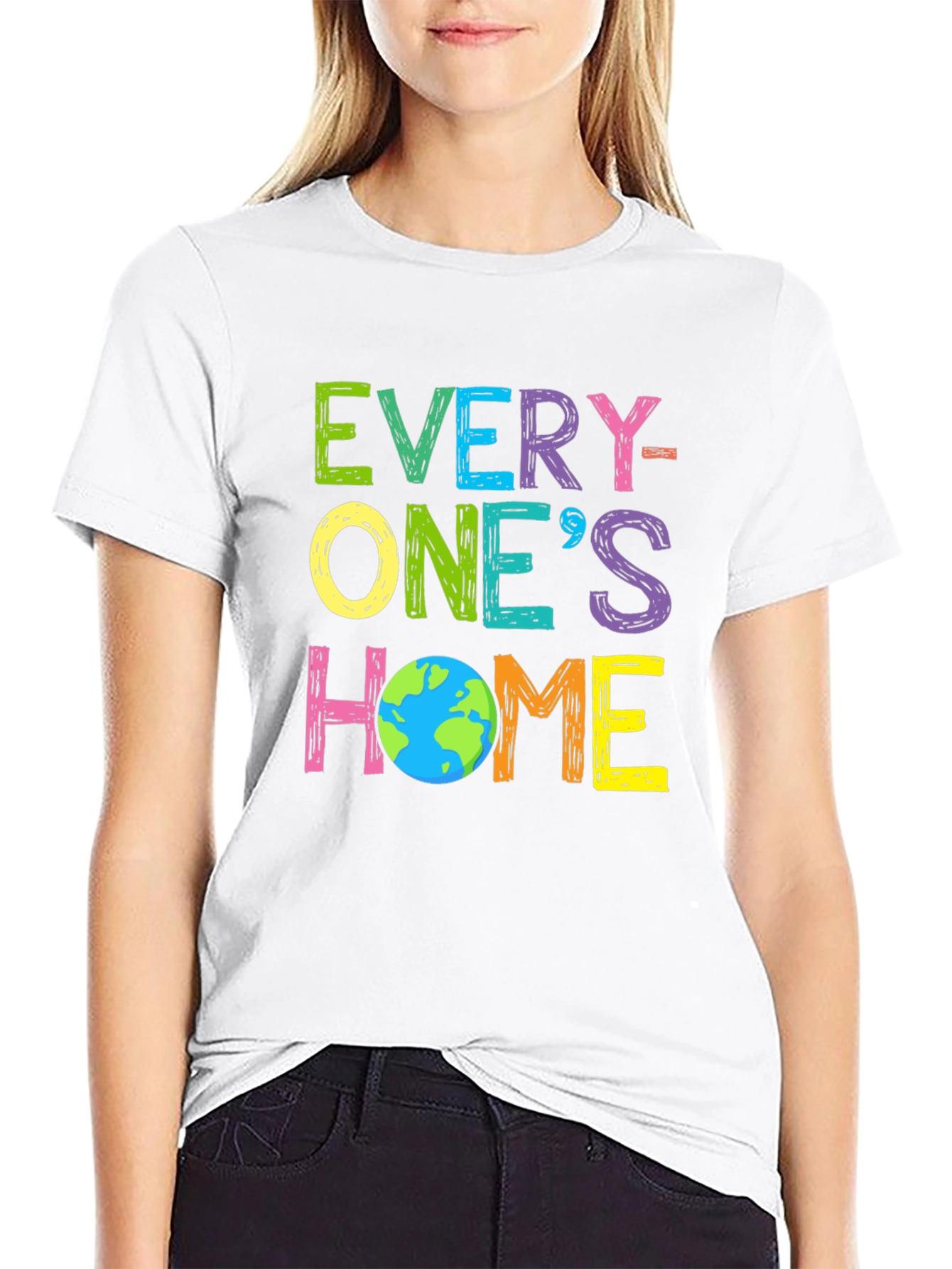 Everyones Home Earth T-Shirt - Black Cotton Tee