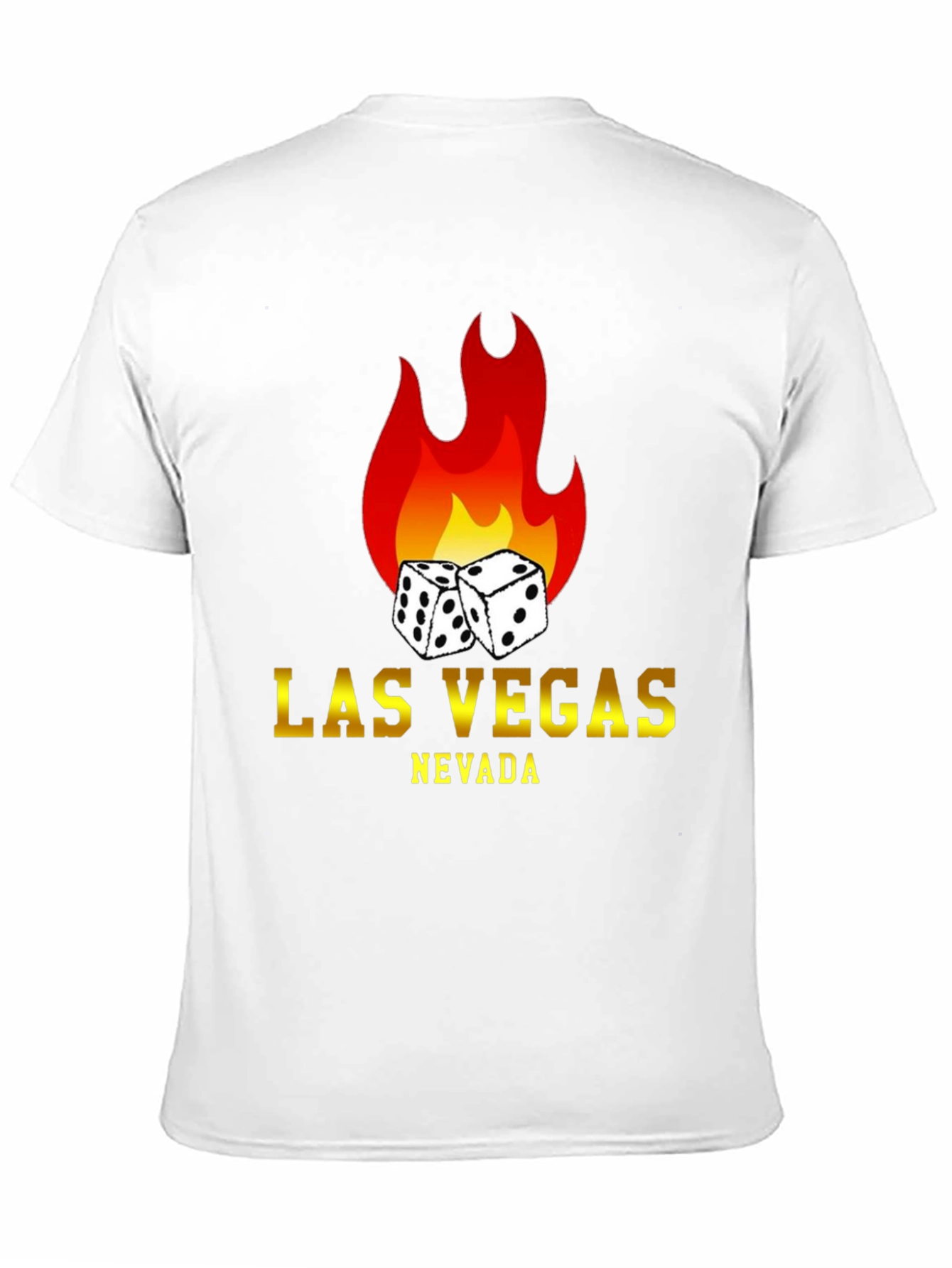 Las Vegas Nevada Dice Flame Black T-Shirt